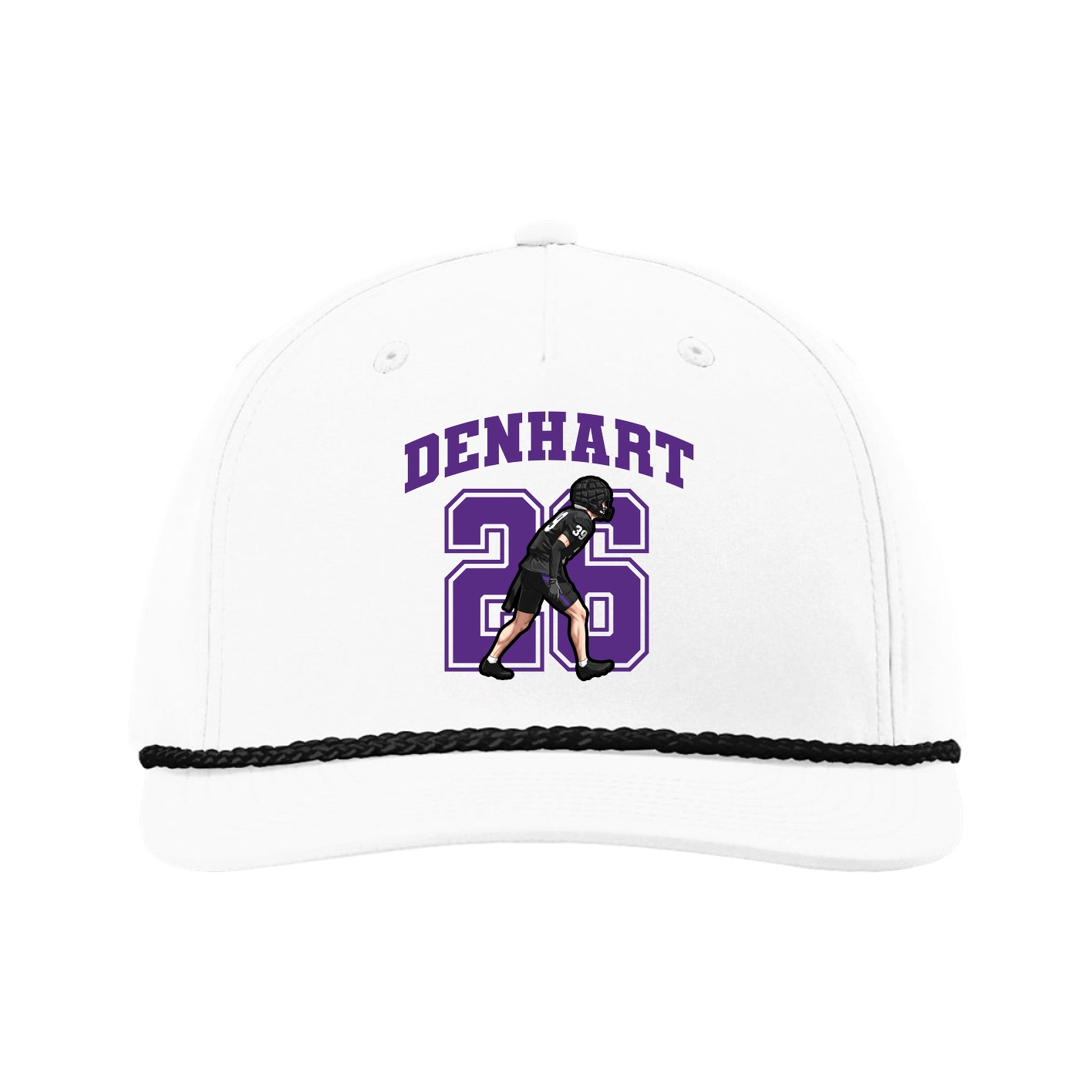 Five-Panel Classic Rope Cap — Number in White