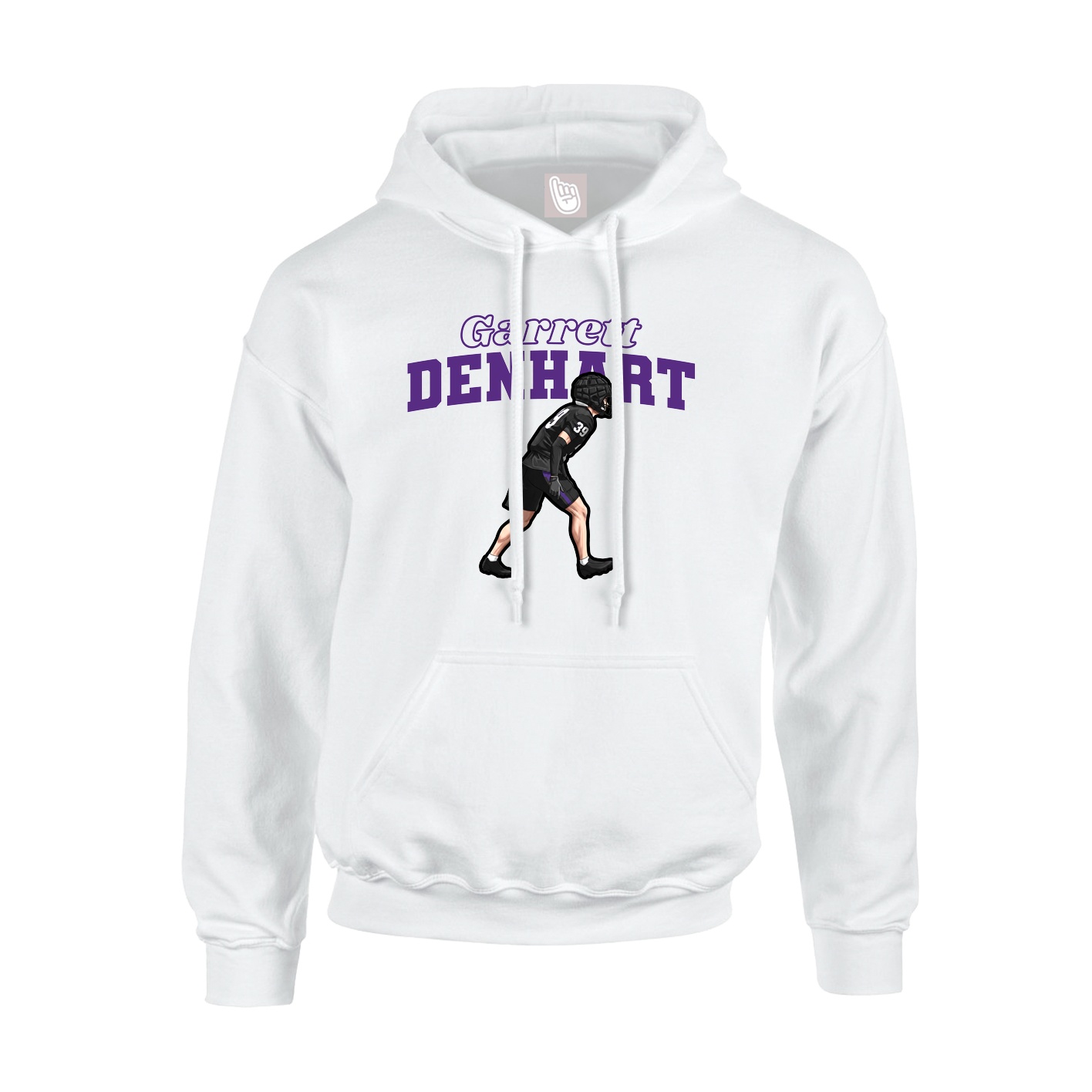Youth Hoodie — Name Arch in White
