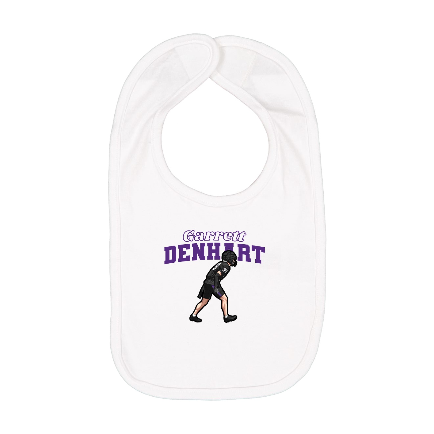 Infant Bib — Name Arch in White