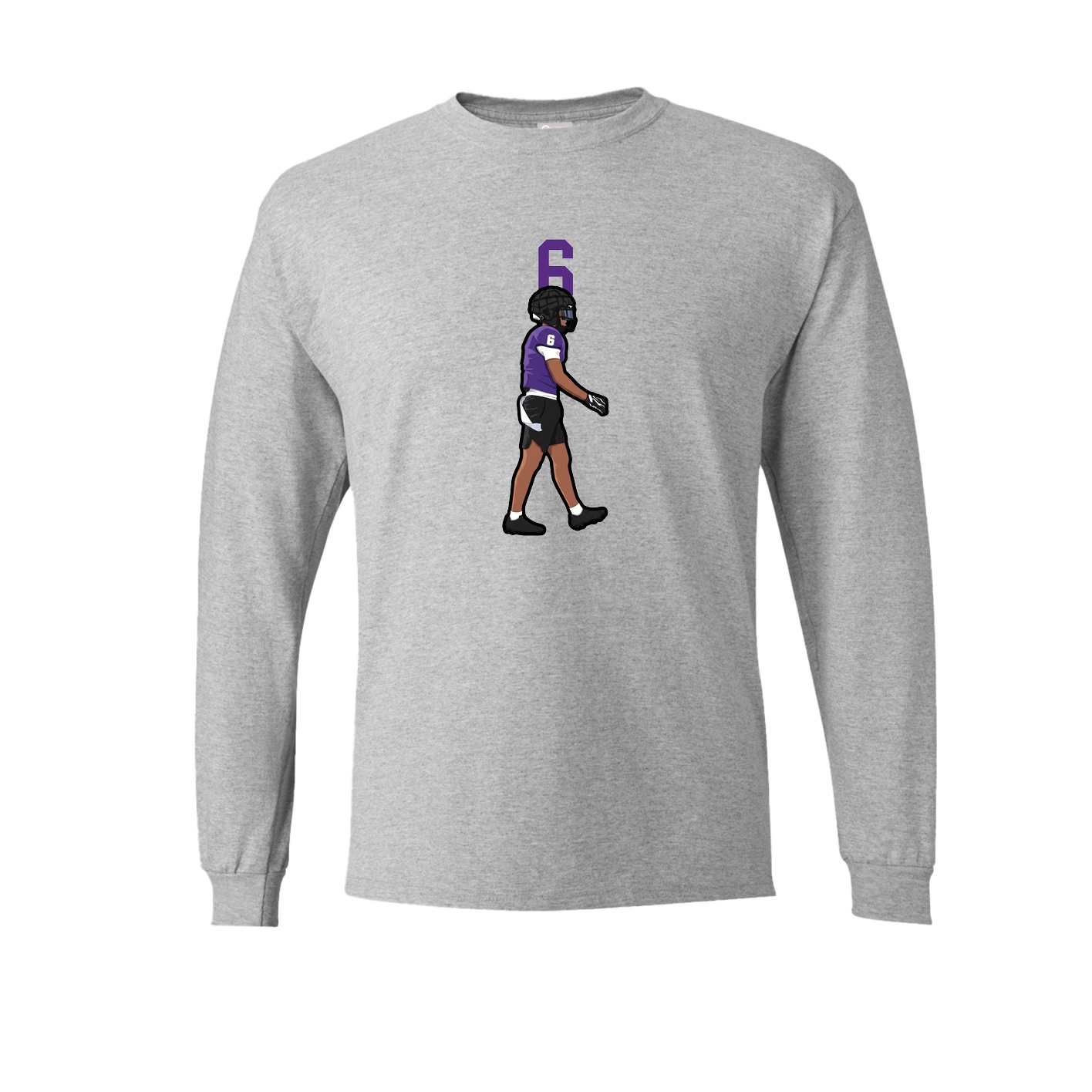 Long Sleeve Tee — Number Top in Grey