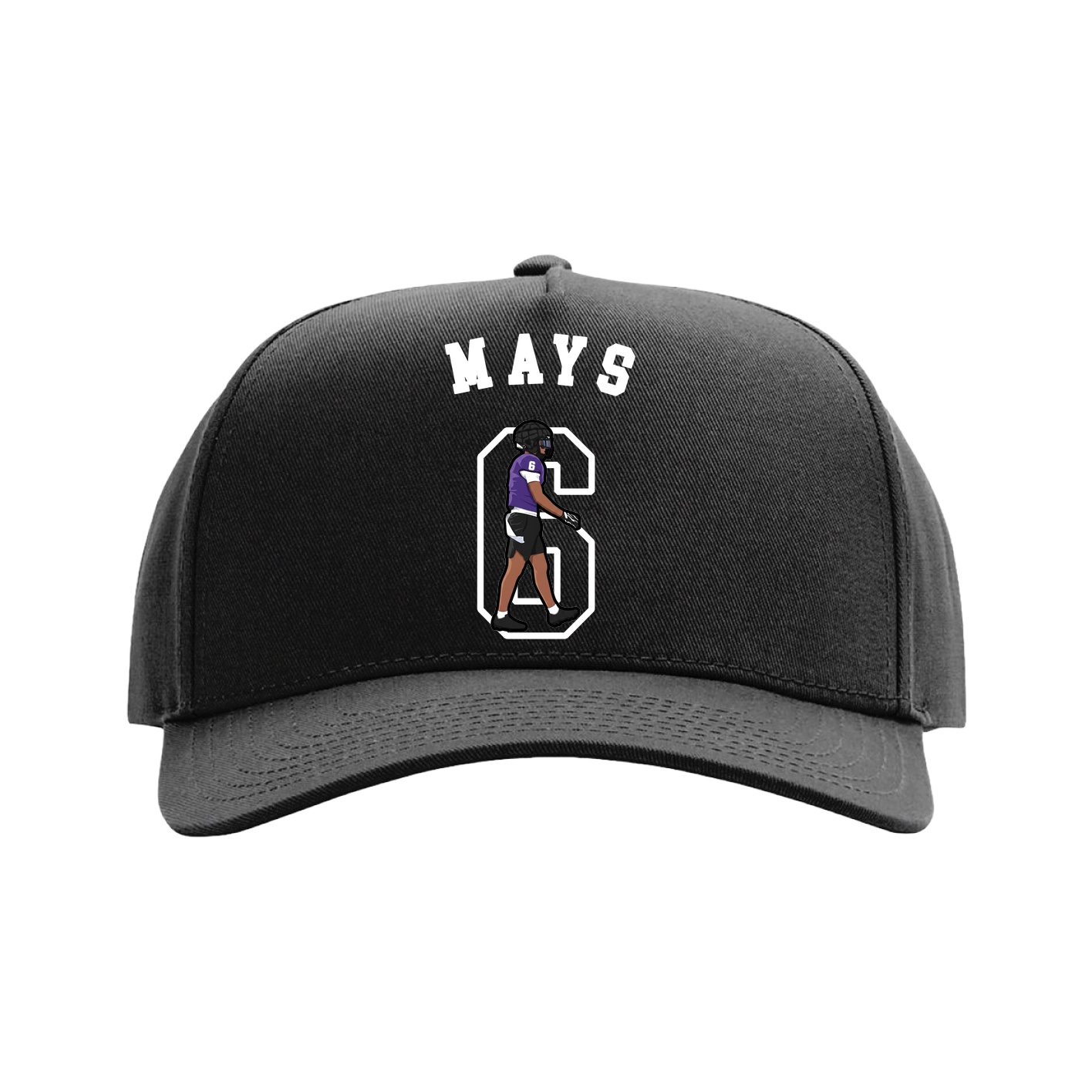 Full Fabric Five-Panel Champ Cap — Shirsey Arch in Black
