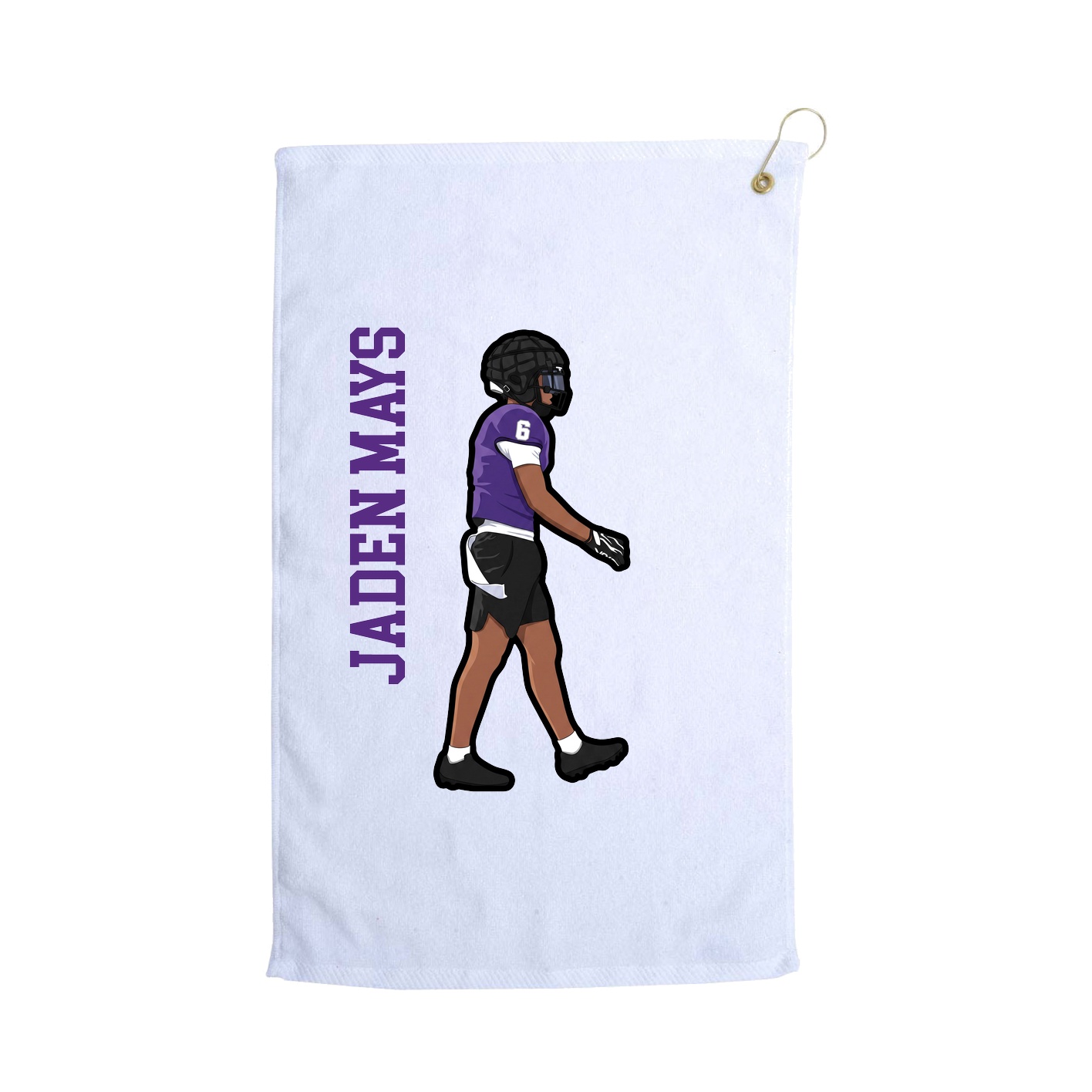 Golf Towel — Name Vertical in White