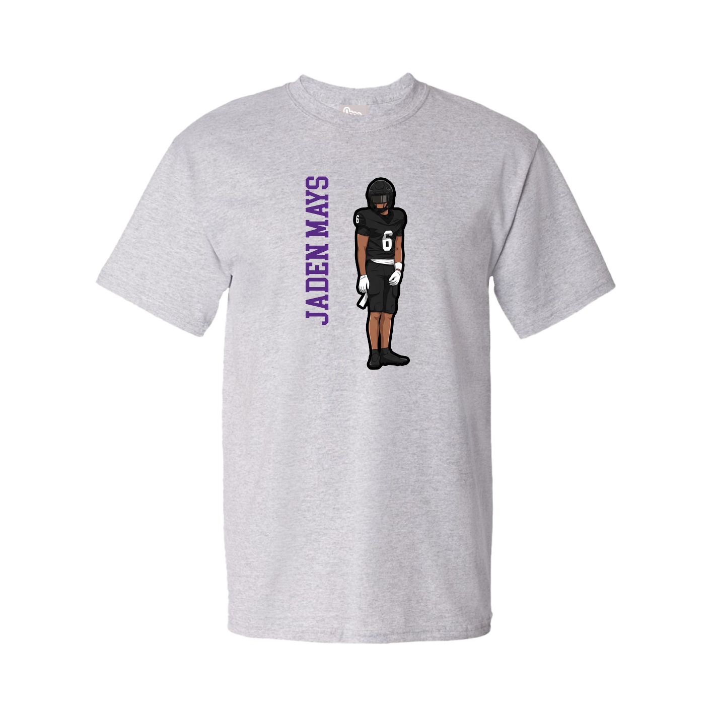 Tee — Name Vertical in Grey