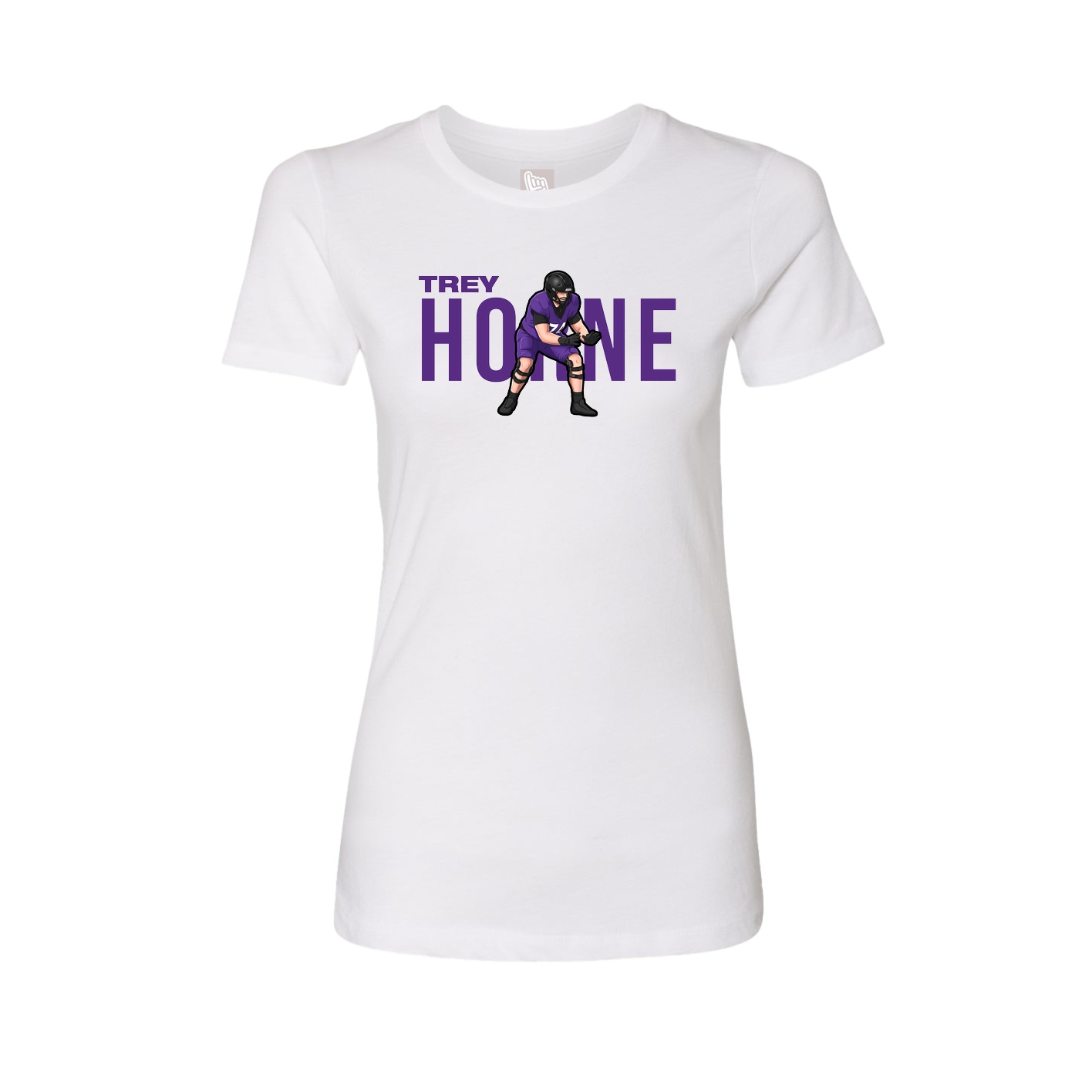 Fitted Women's Tee — Player Name in White