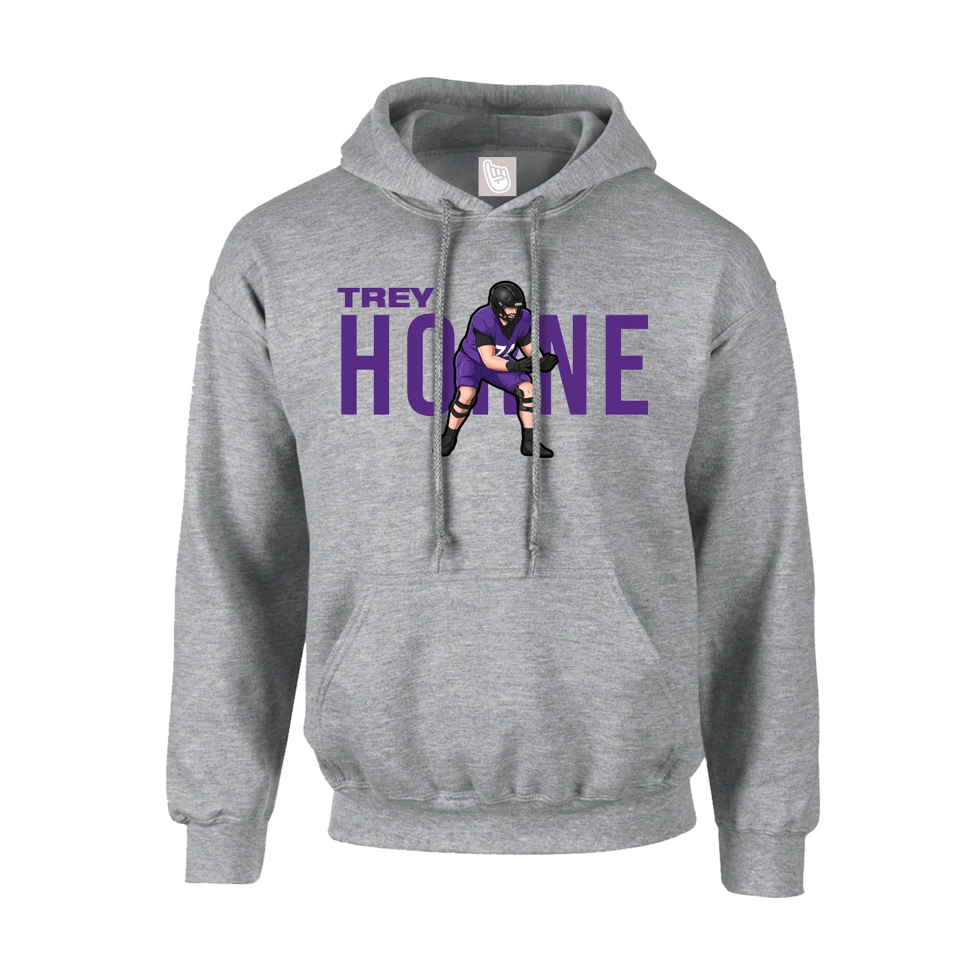 Youth Hoodie — Player Name in Grey