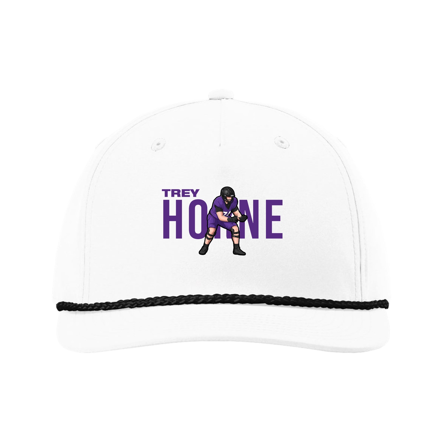 Five-Panel Classic Rope Cap — Player Name in White