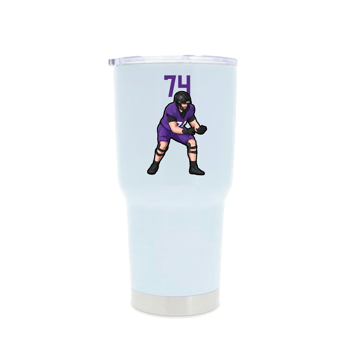 30oz Stainless Steel Tumbler — Number Top in White