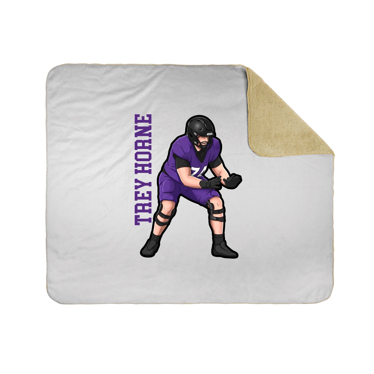 Throw Blanket — Name Vertical in White