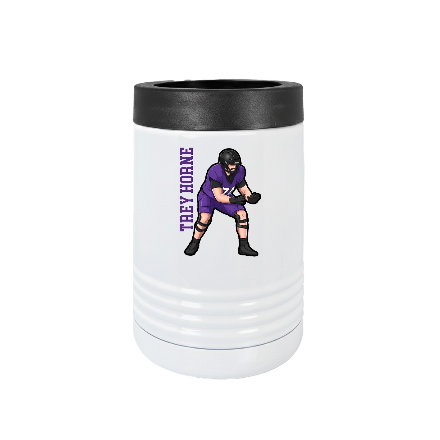 Beverage Holder — Name Vertical in White