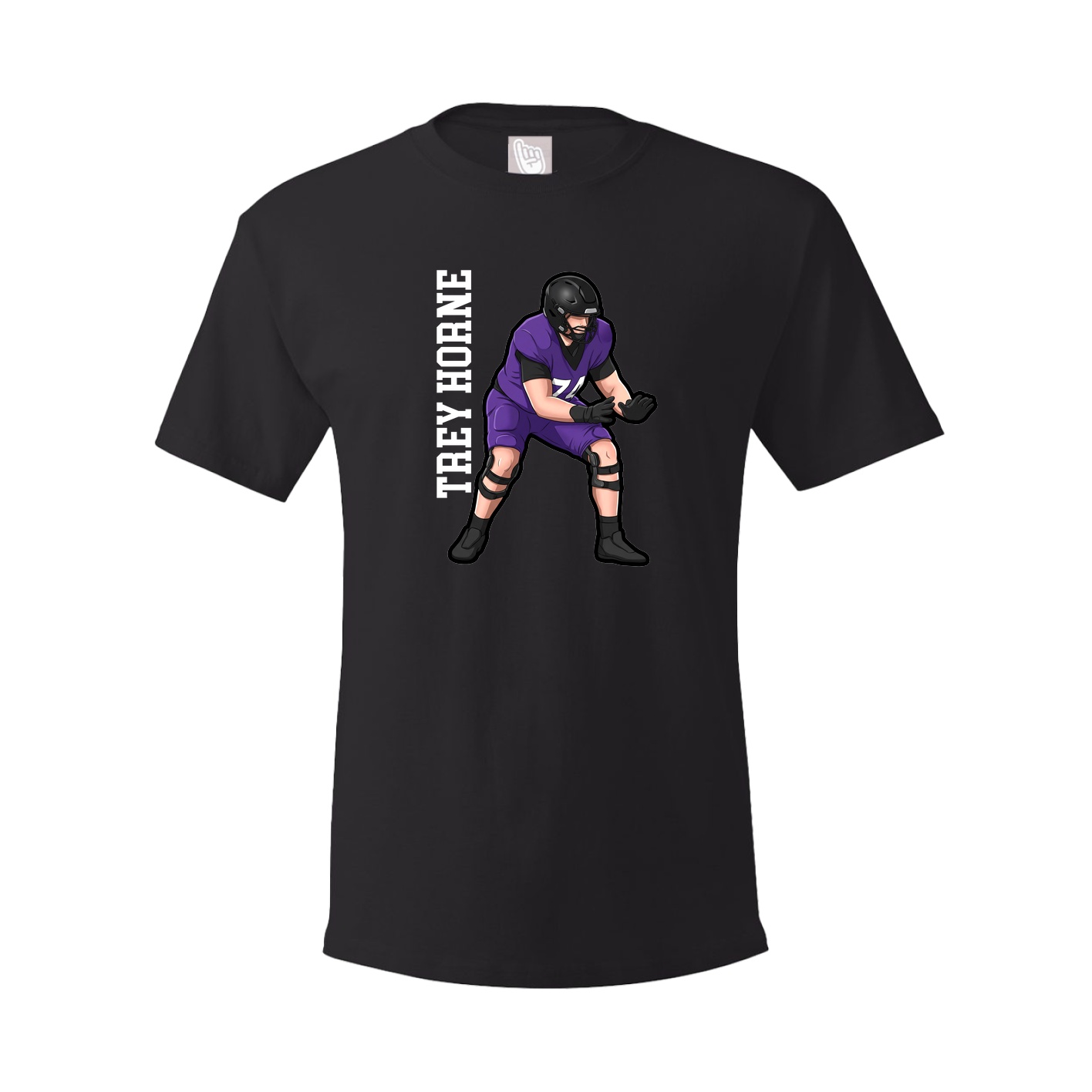 Youth Tee — Name Vertical in Black