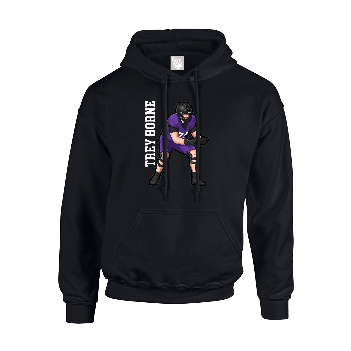 Hoodie — Name Vertical in Black
