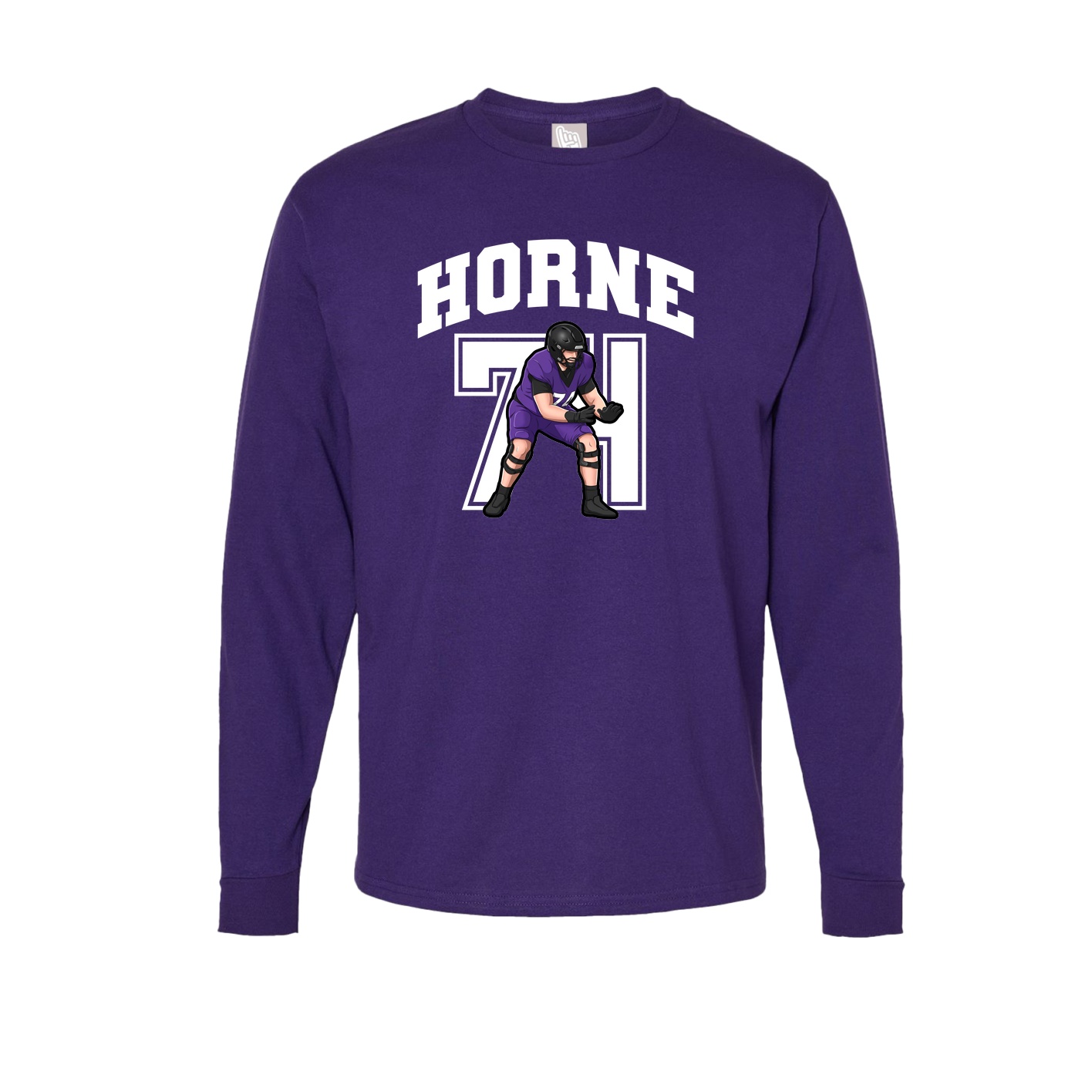 Long Sleeve Tee — Number in Purple