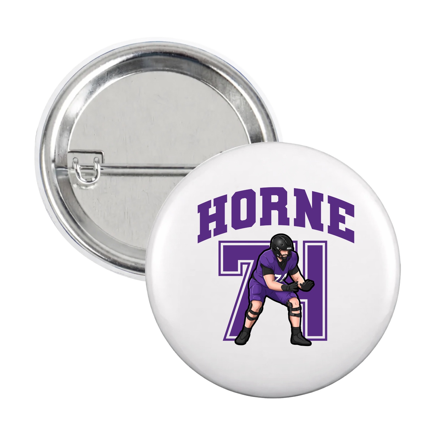 Game Day Button — Number in White