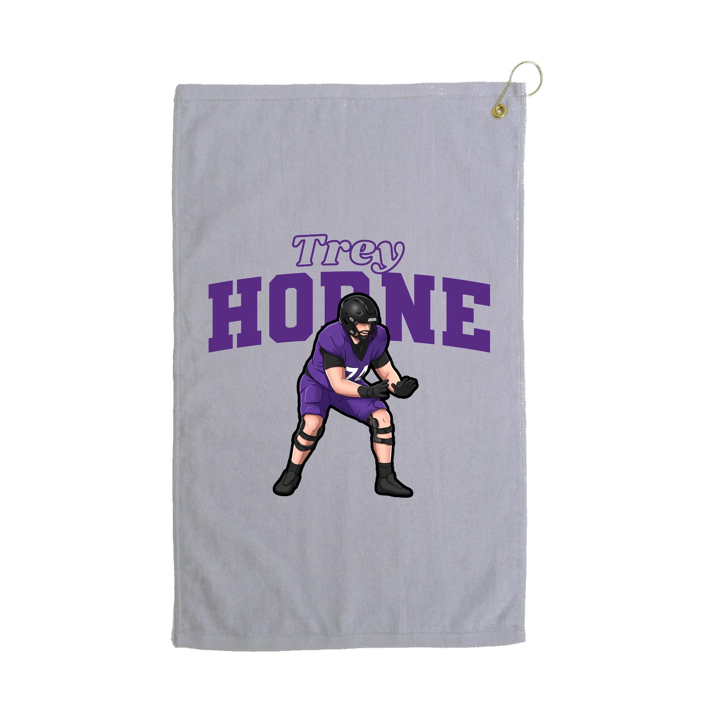 Golf Towel — Name Arch in Grey