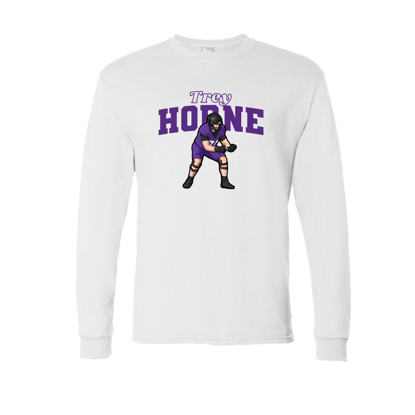 Long Sleeve Tee — Name Arch in White