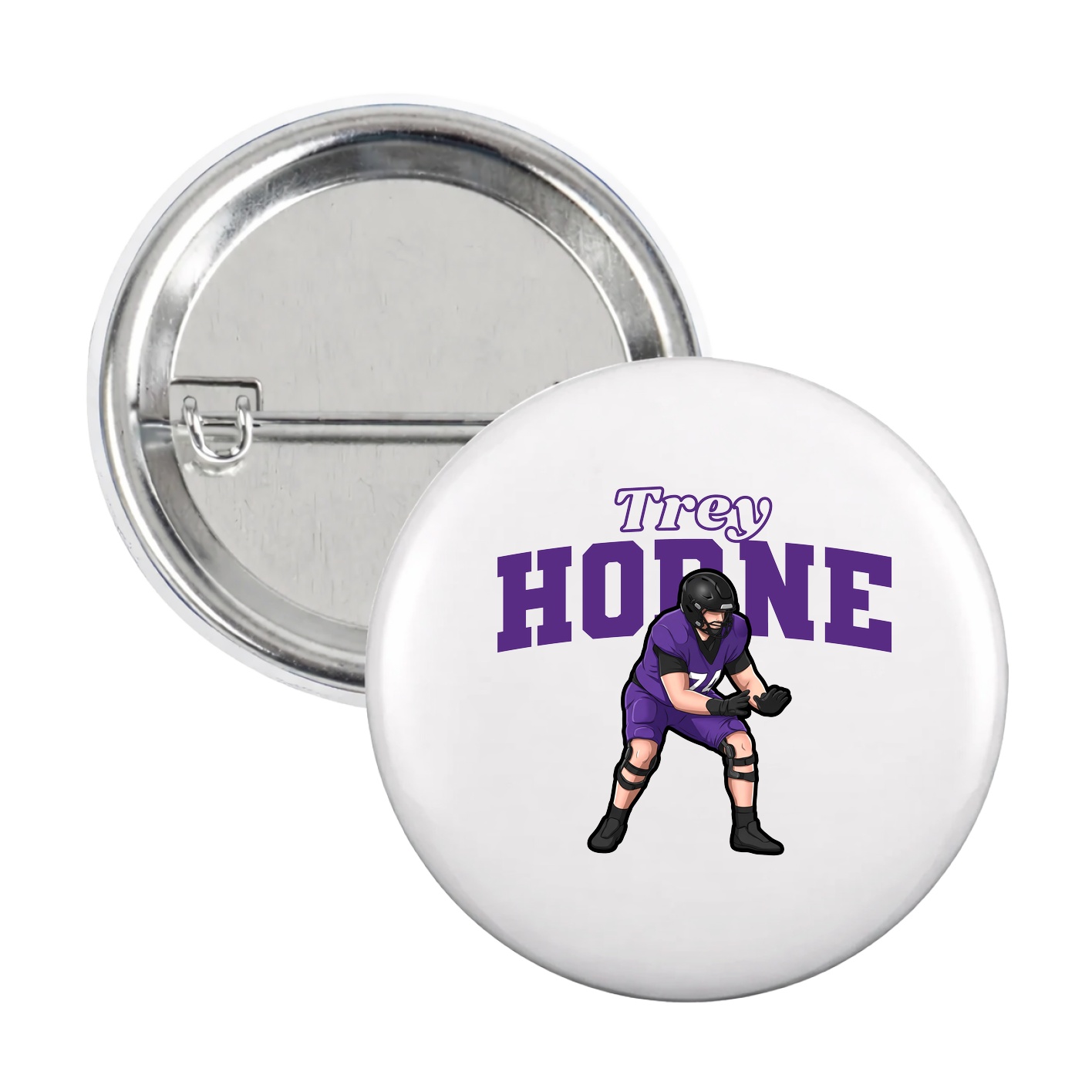 Game Day Button — Name Arch in White