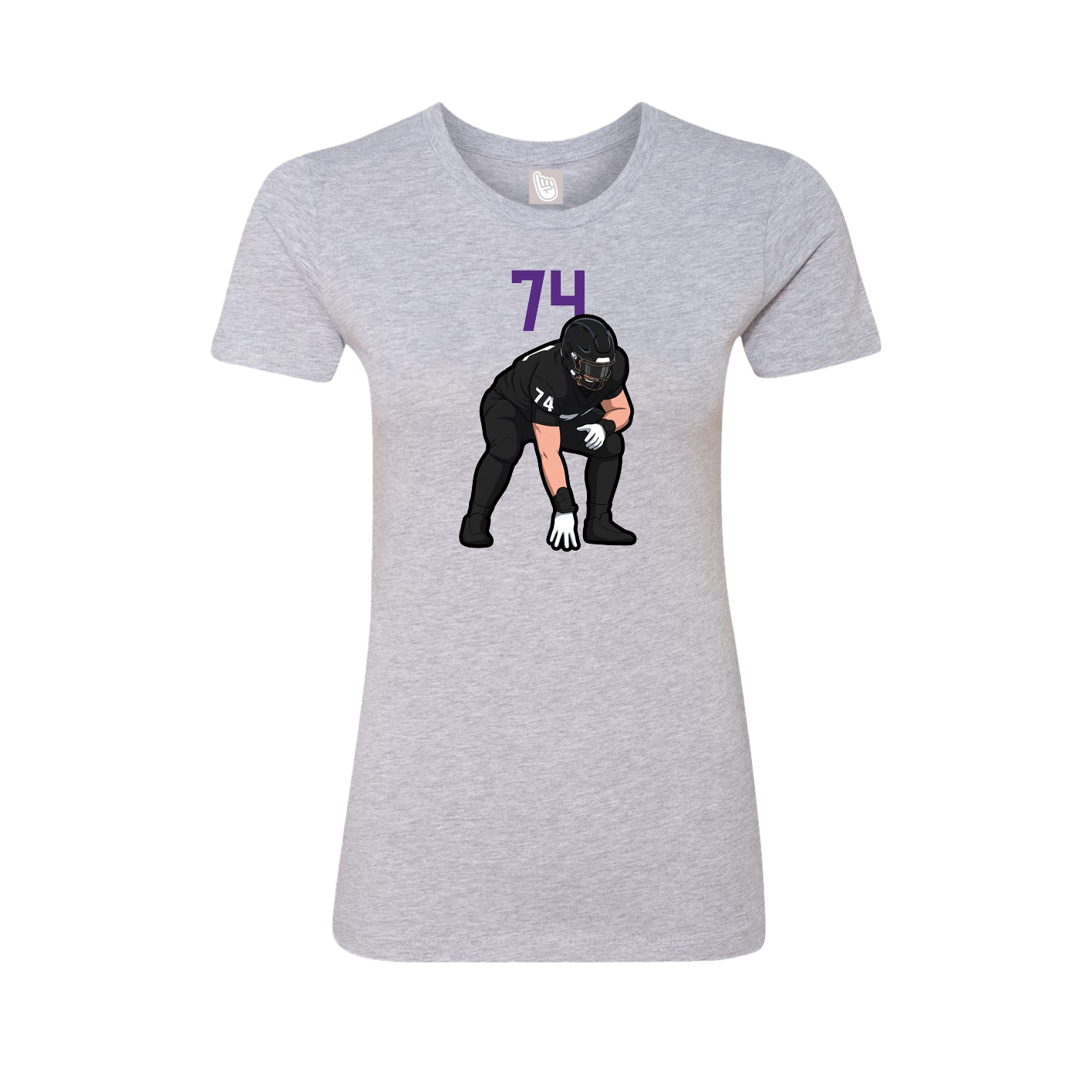 Fitted Women's Tee — Number Top in Grey