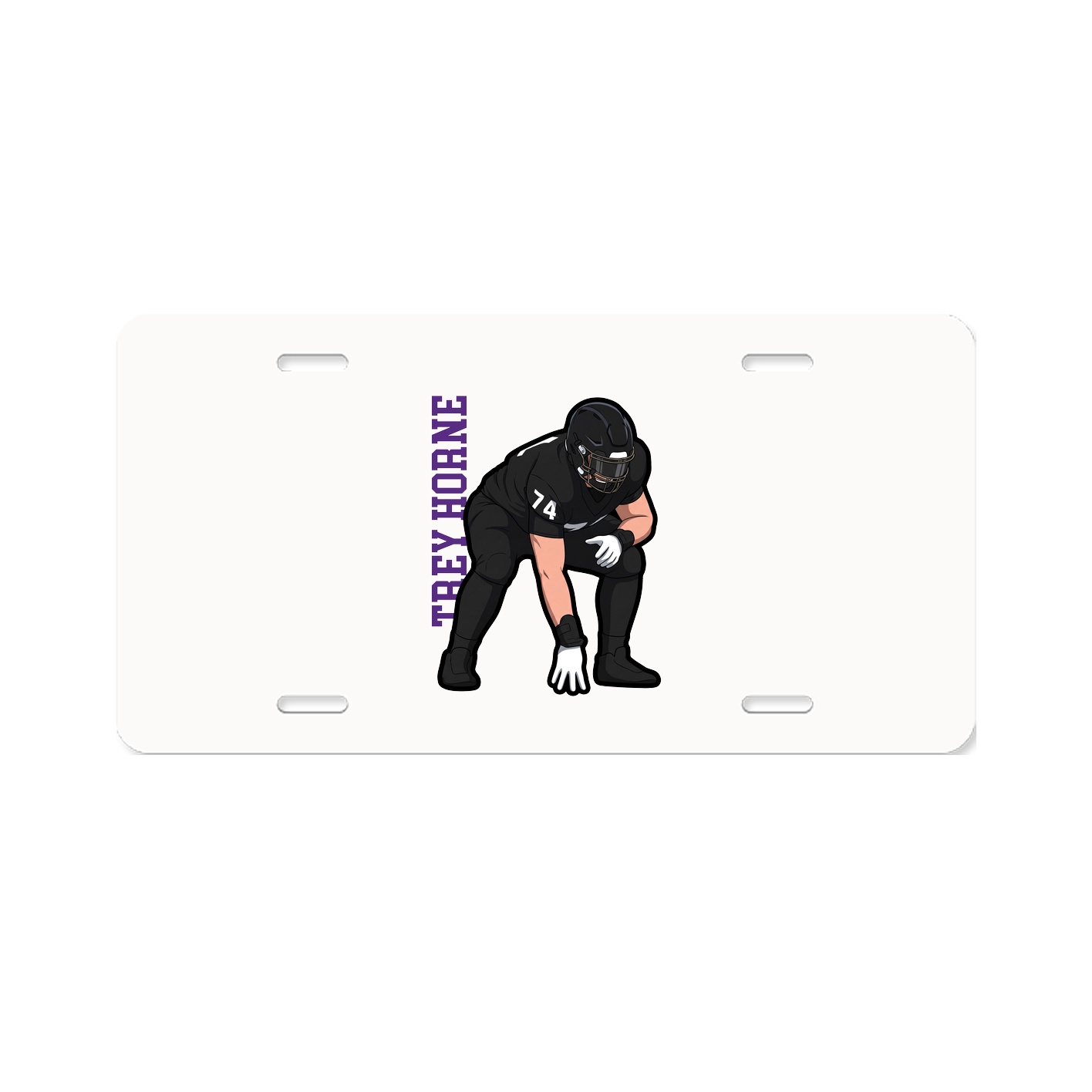 License Plate — Name Vertical in Classic