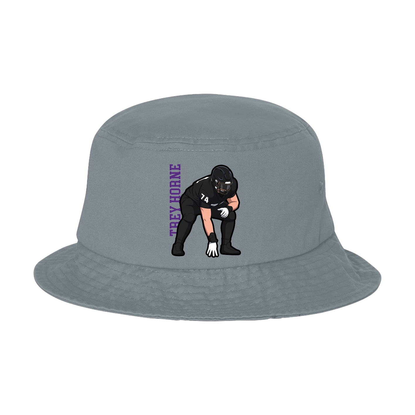 Bucket Cap — Name Vertical in Grey