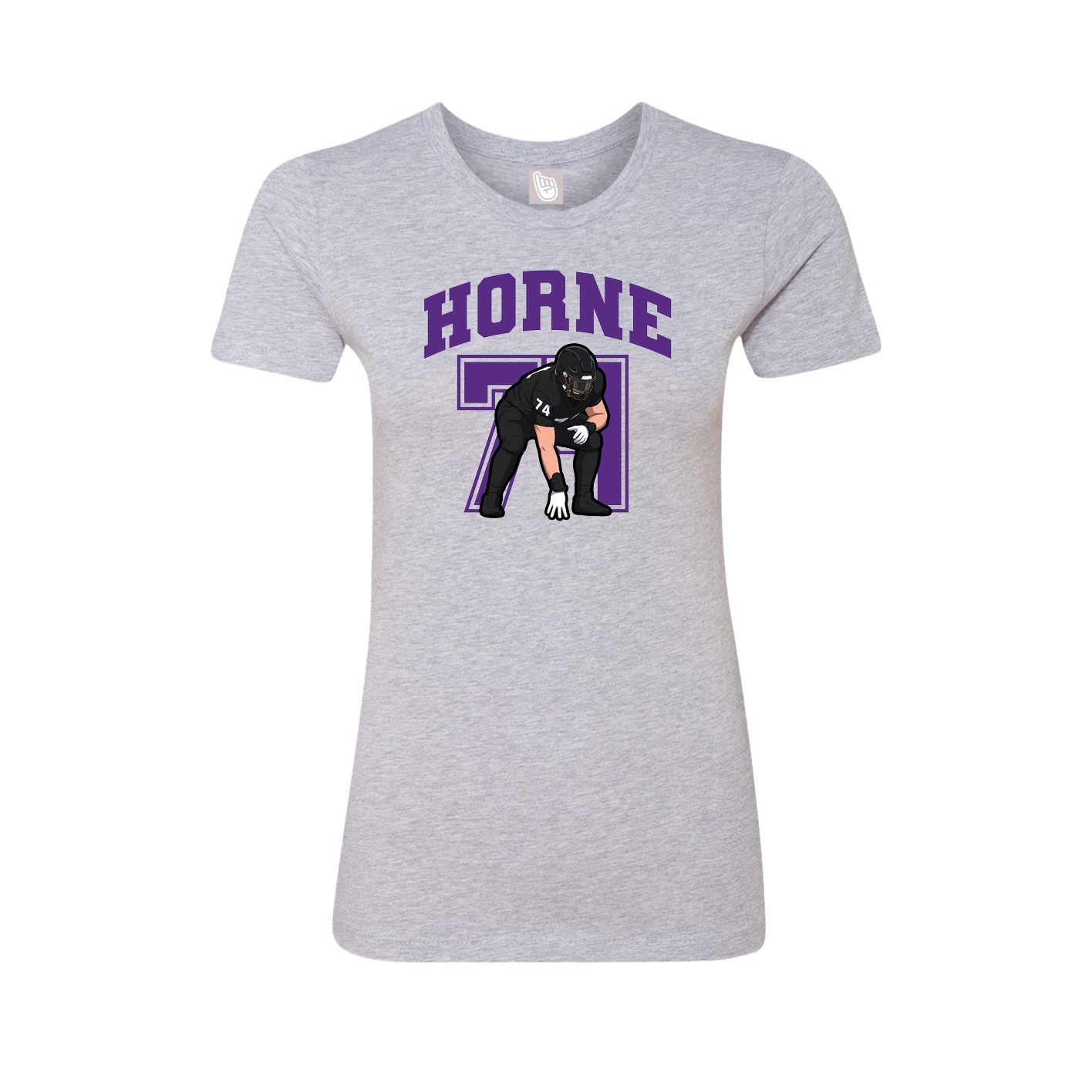 Fitted Women's Tee — Number in Grey