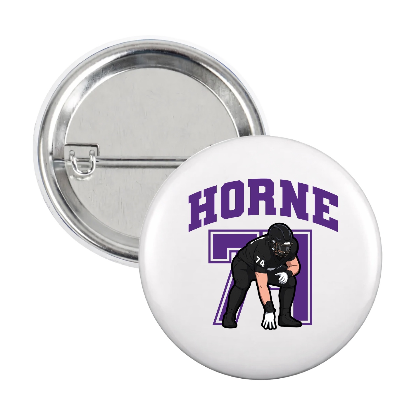 Game Day Button — Number in White