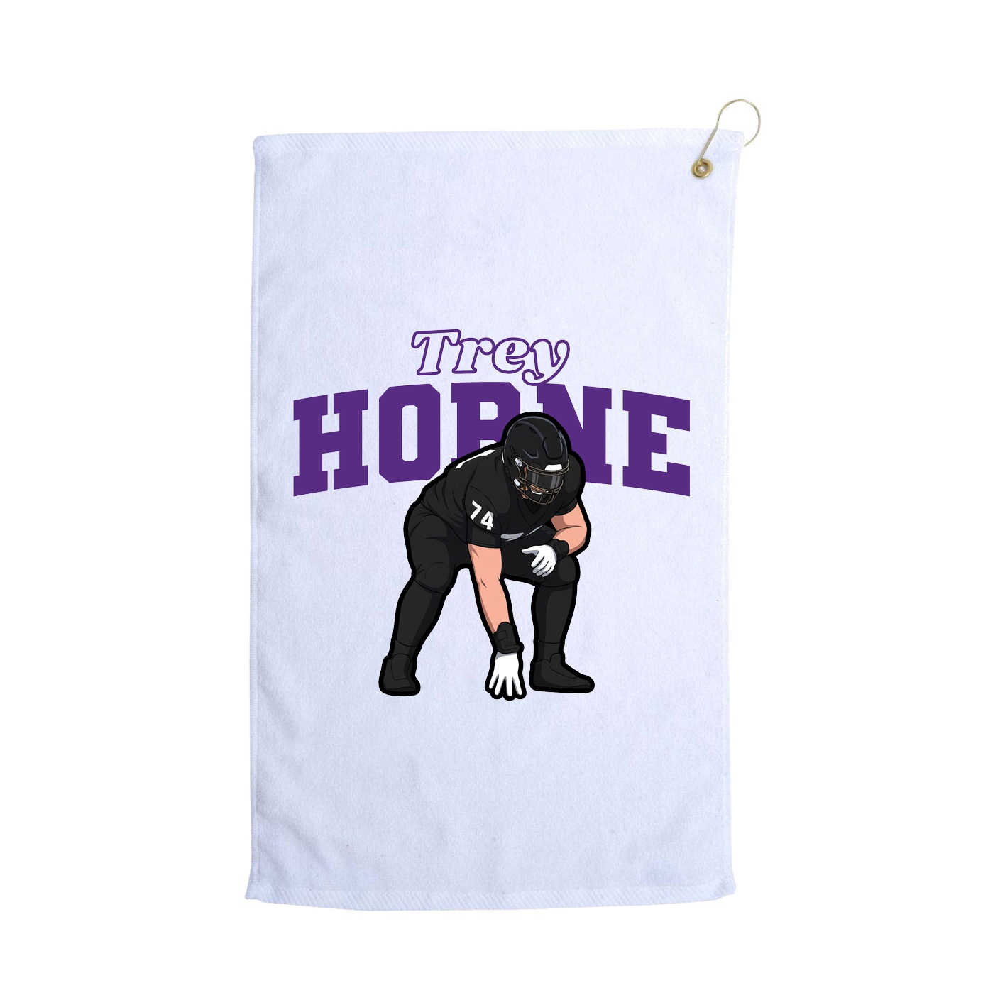 Golf Towel — Name Arch in White