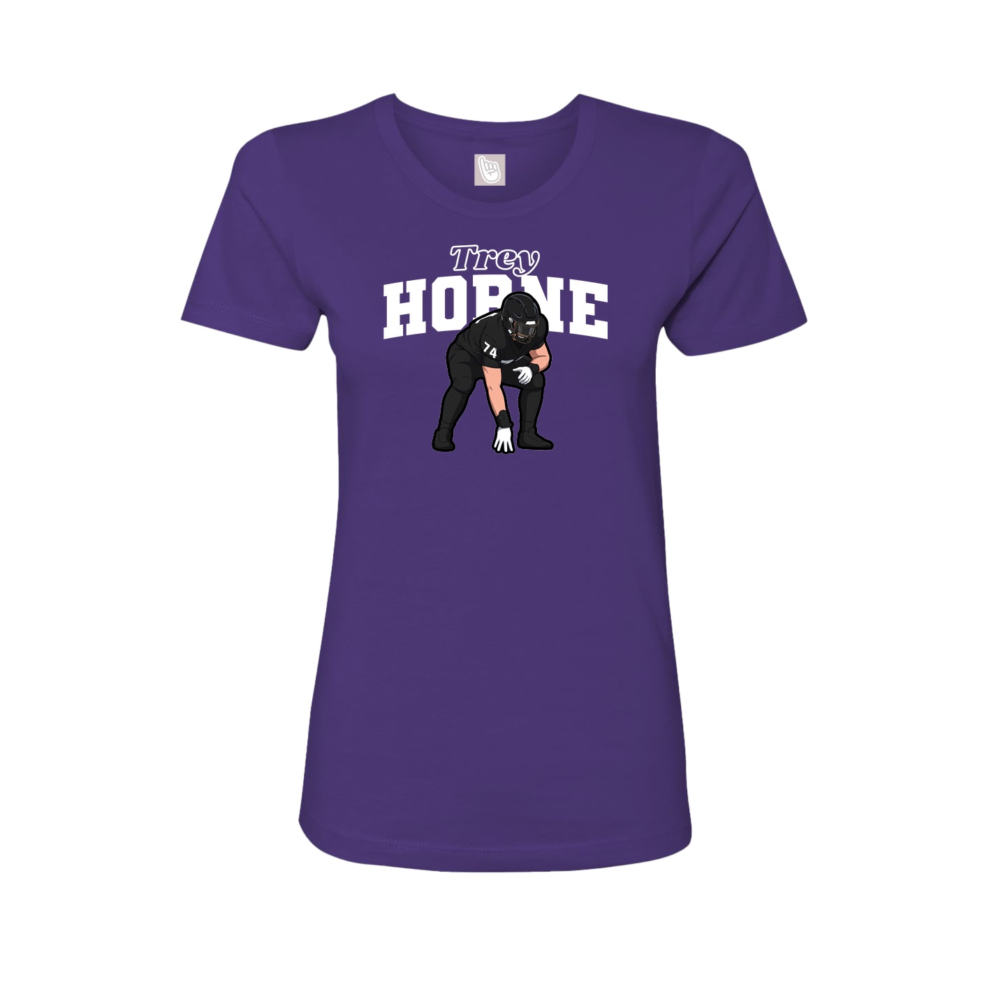 Fitted Women's Tee — Name Arch in Purple
