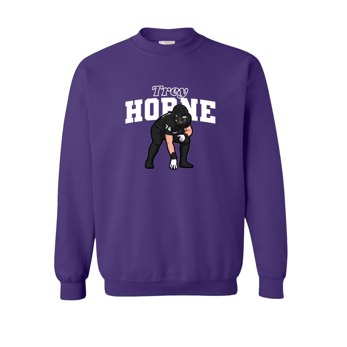 Fleece Crew — Name Arch in Purple