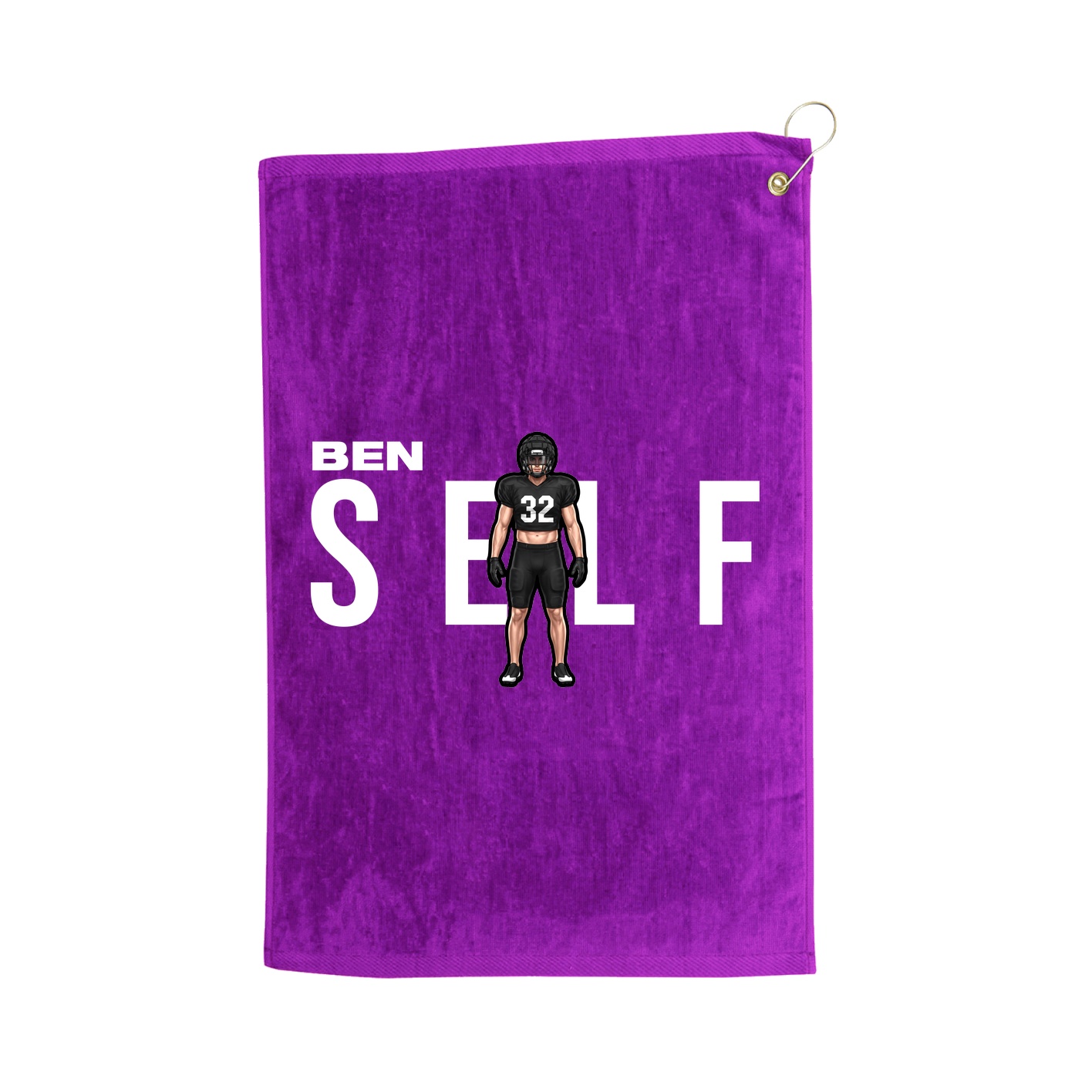 Golf Towel — Player Name in Purple