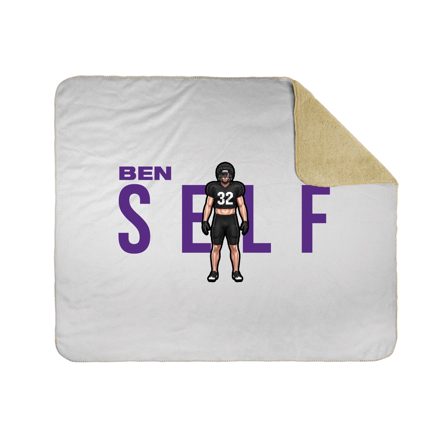 Throw Blanket — Player Name in White