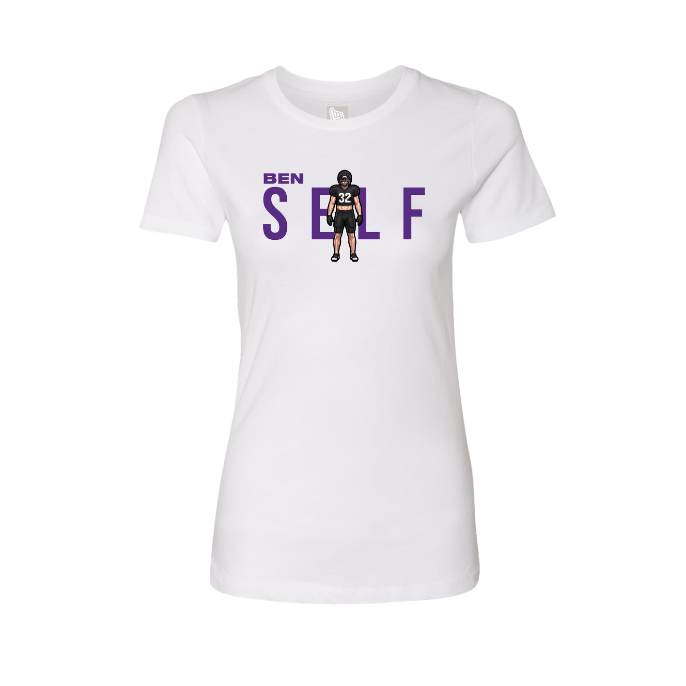 Fitted Women's Tee — Player Name in White