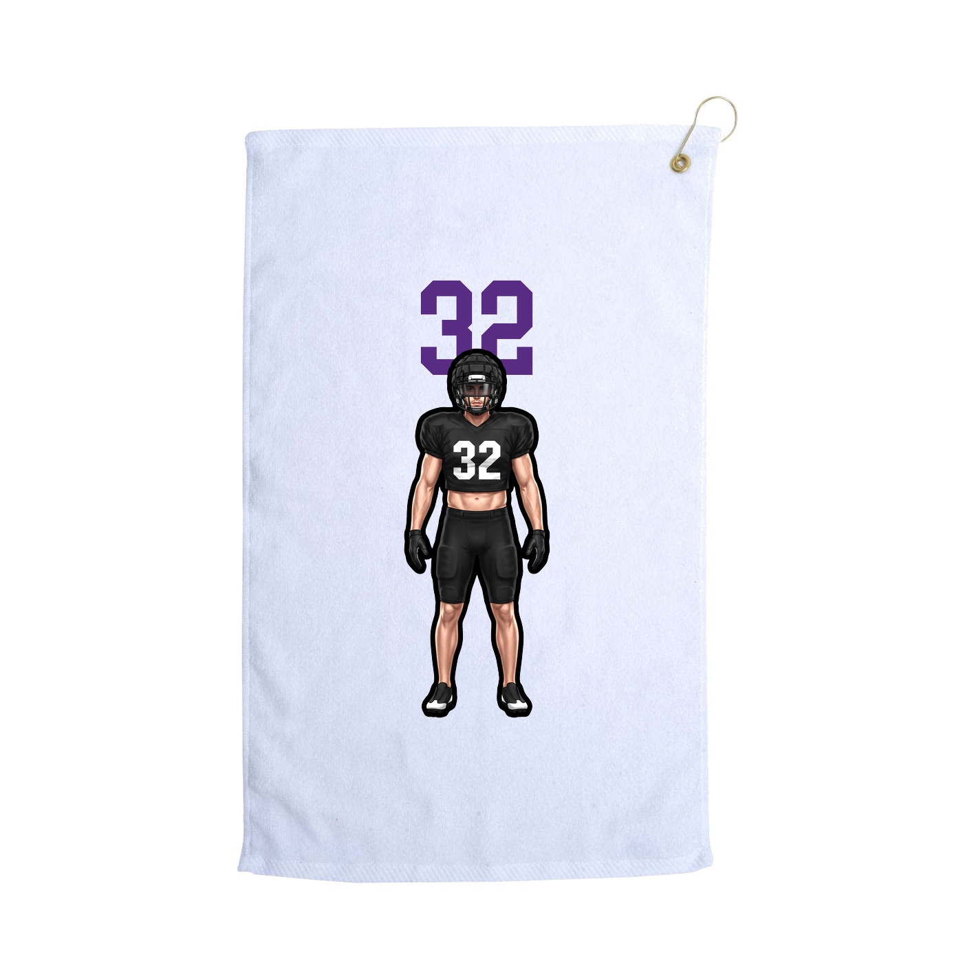 Golf Towel — Number Top in White