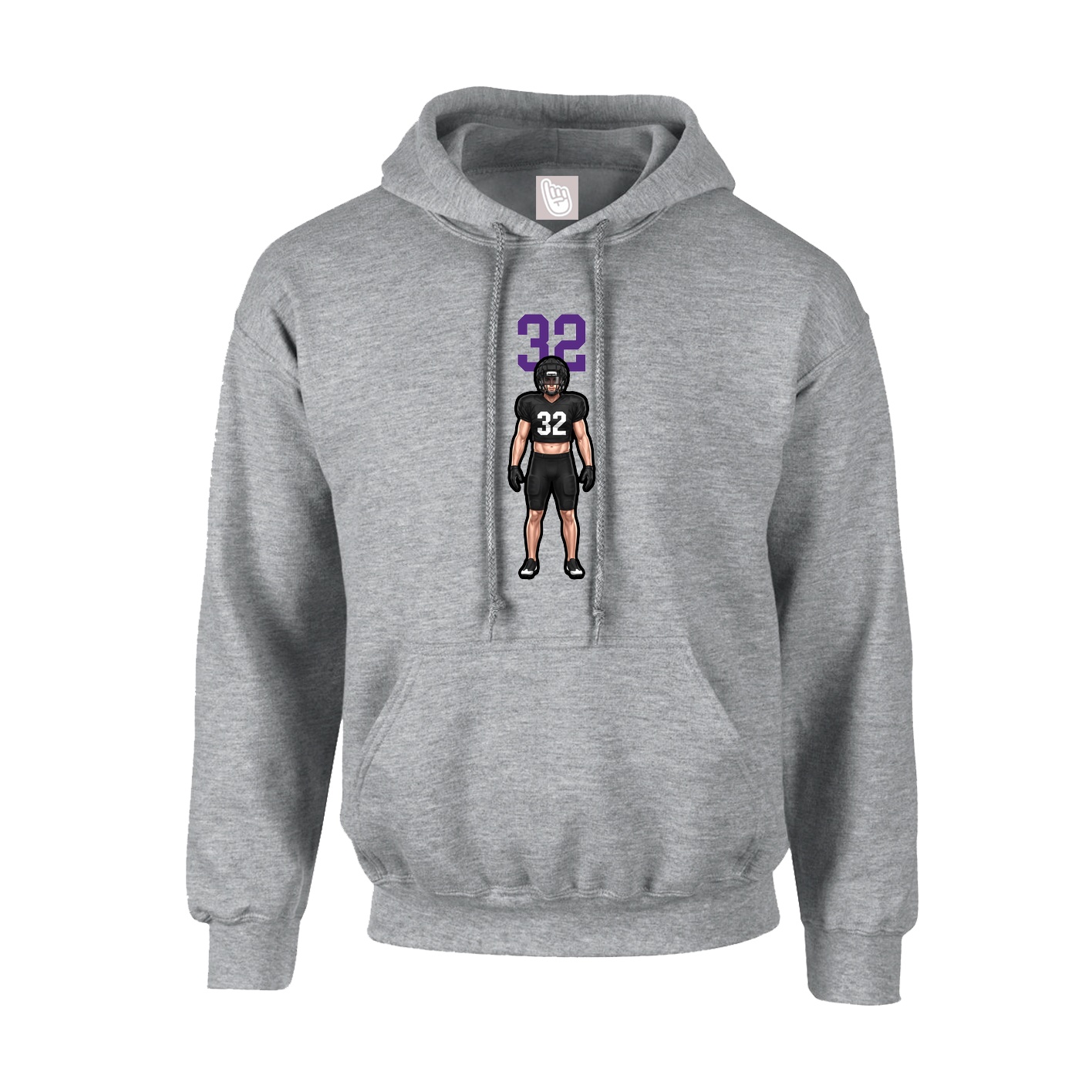 Youth Hoodie — Number Top in Grey