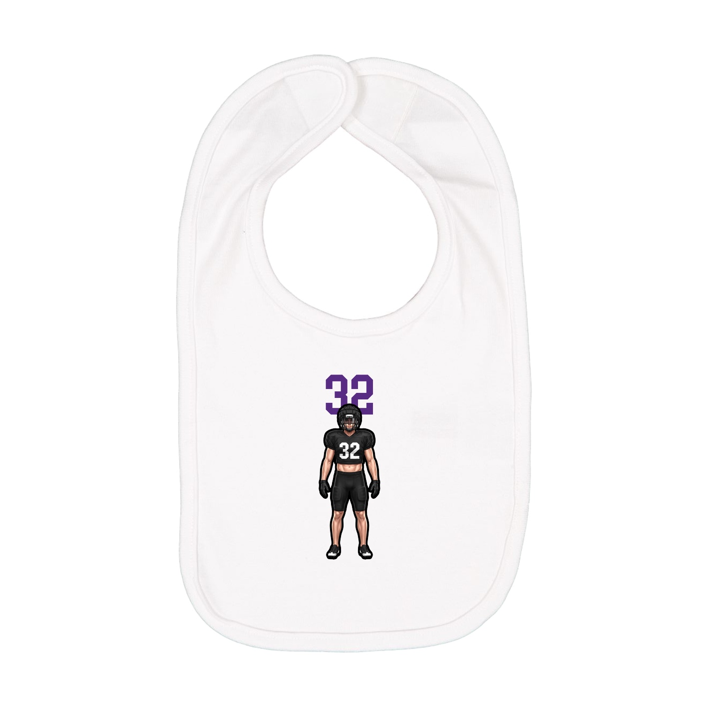 Infant Bib — Number Top in White