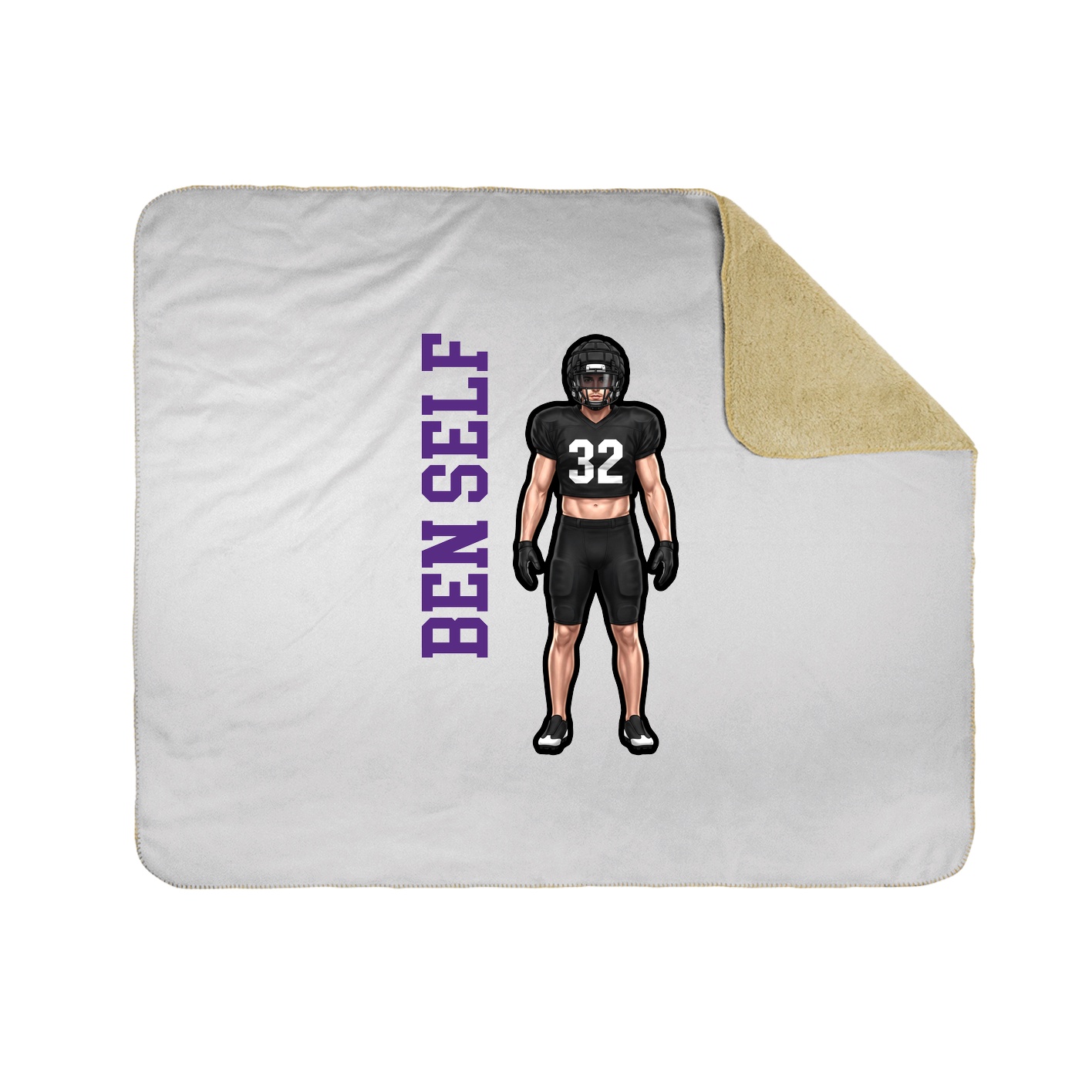 Throw Blanket — Name Vertical in White