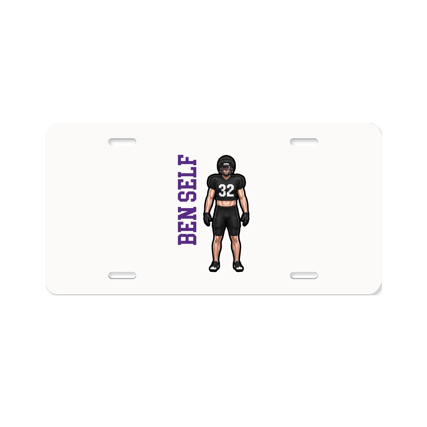 License Plate — Name Vertical in Classic