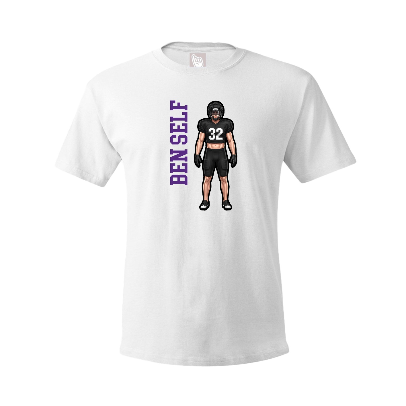 Tee — Name Vertical in White