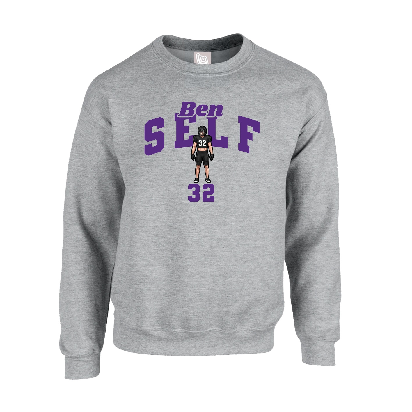 Fleece Crew — Signature Arch in Grey
