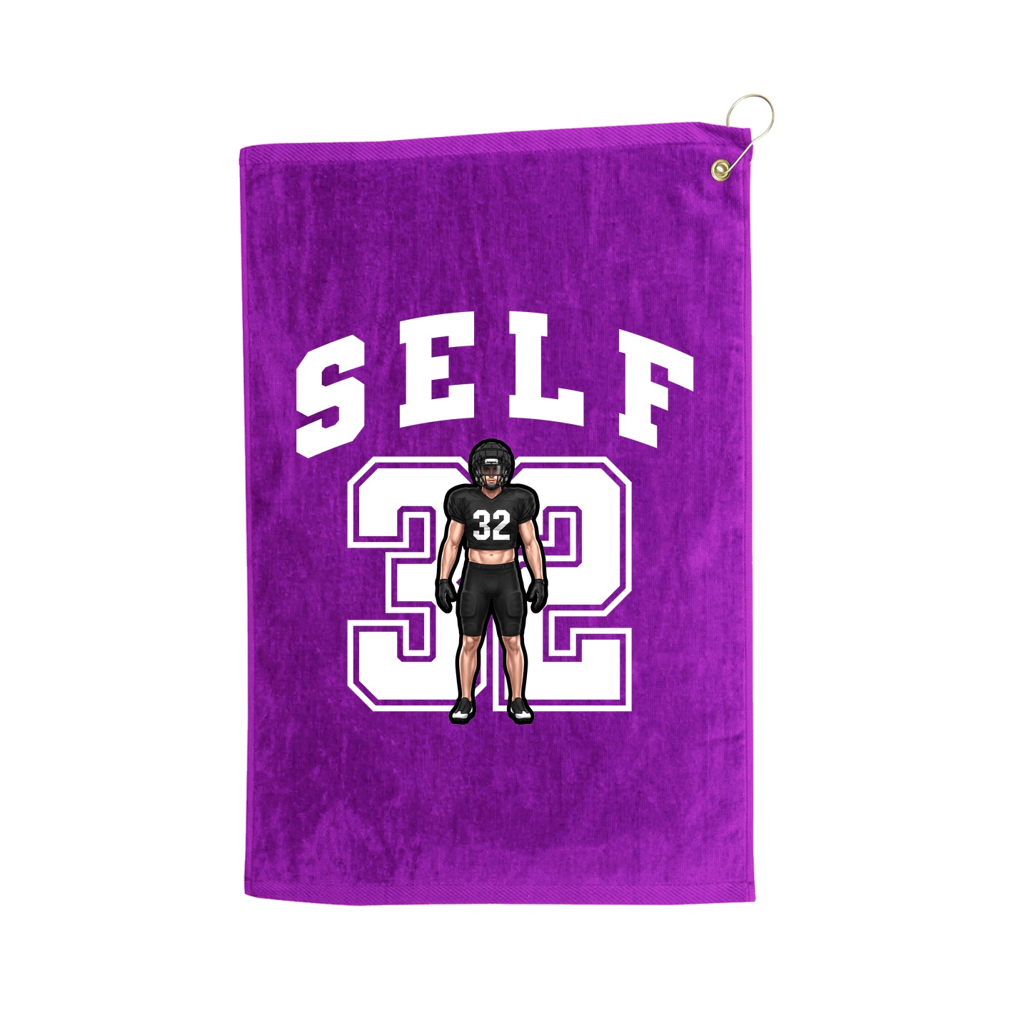 Golf Towel — Number in Purple