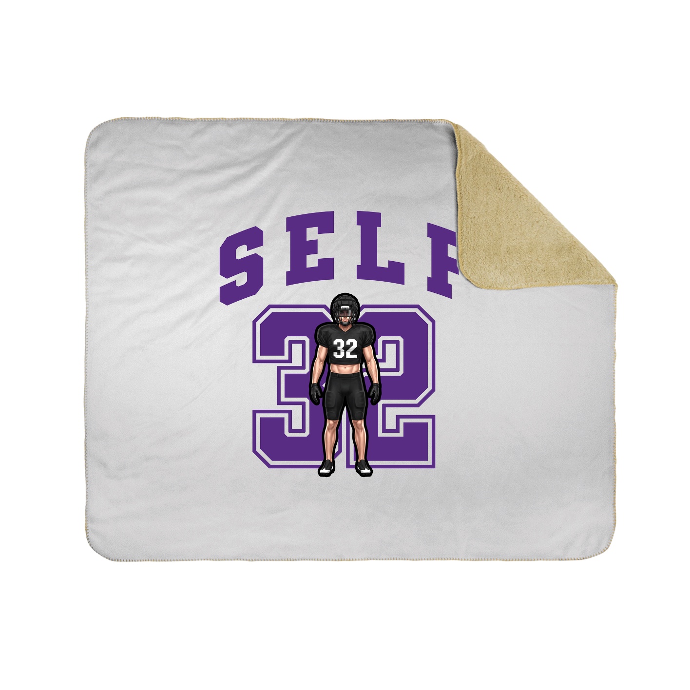 Throw Blanket — Number in White