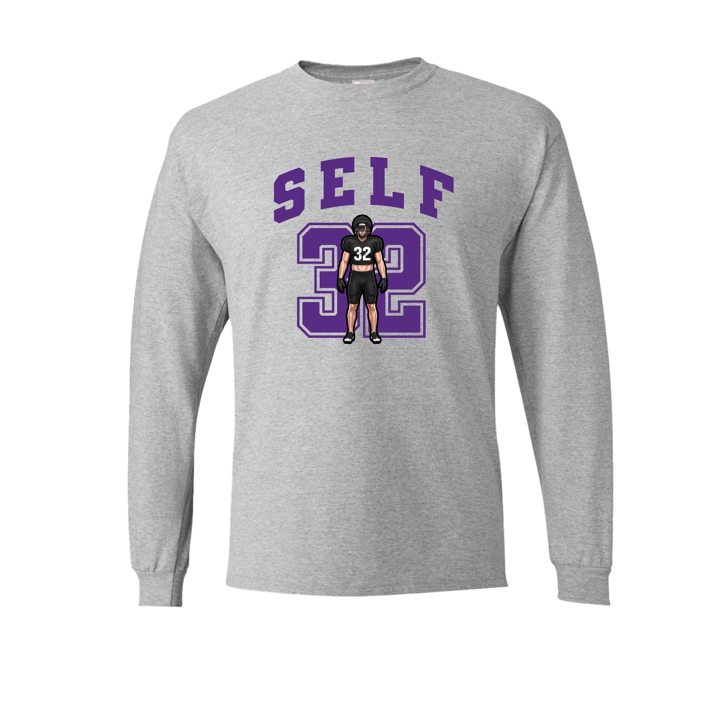 Long Sleeve Tee — Number in Grey