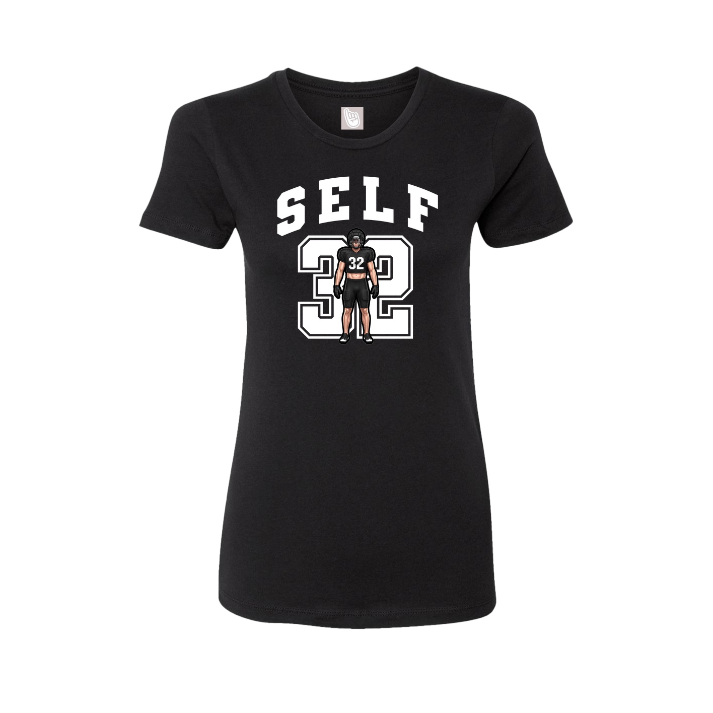 Fitted Women's Tee — Number in Black