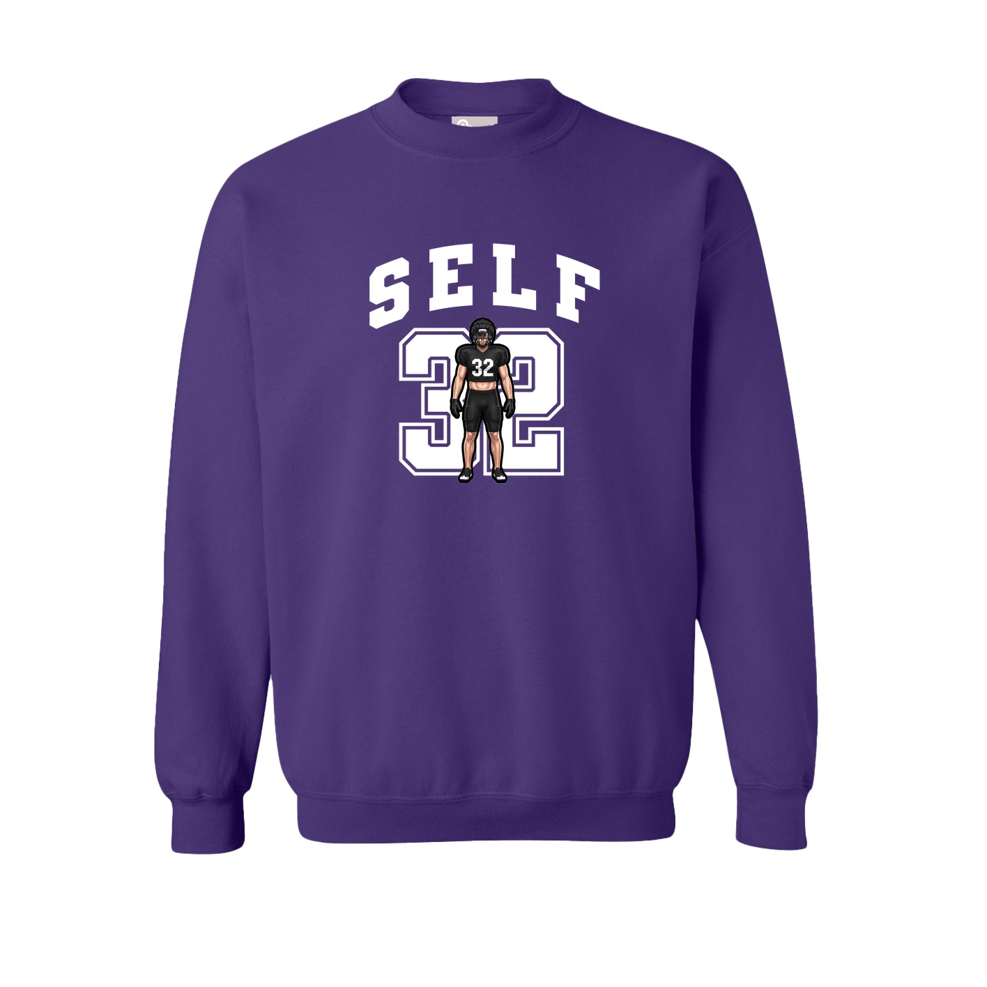 Fleece Crew — Number in Purple
