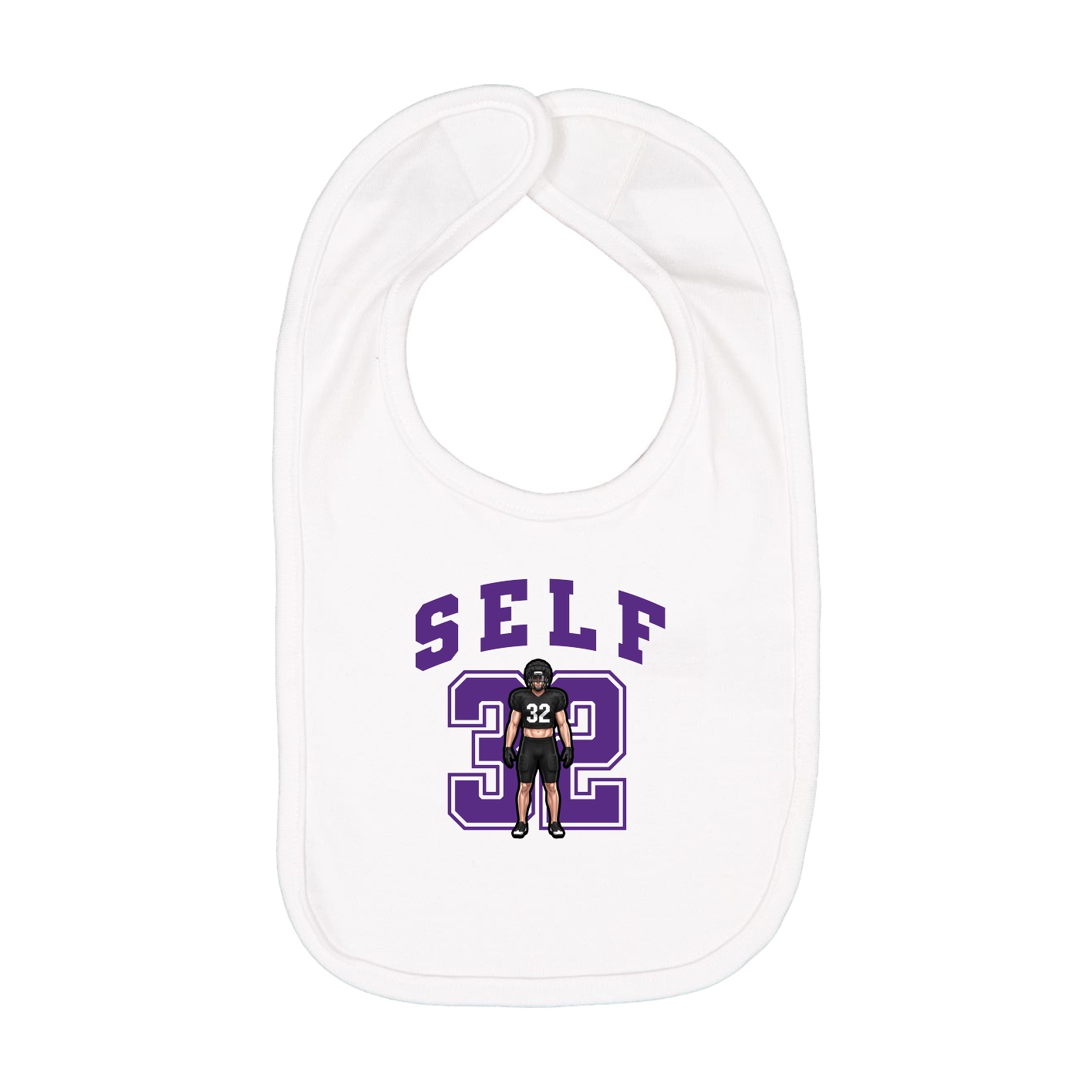 Infant Bib — Number in White