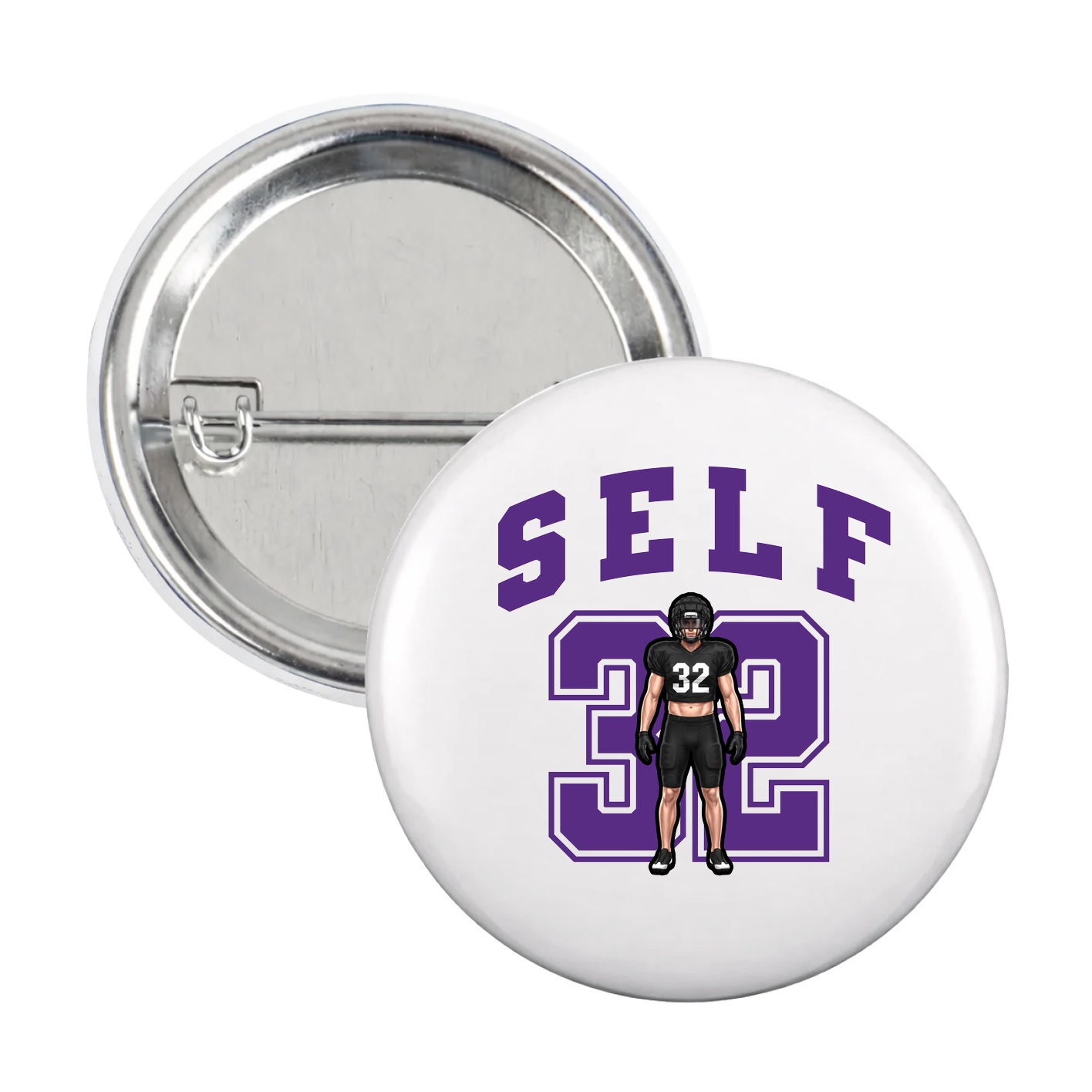 Game Day Button — Number in White