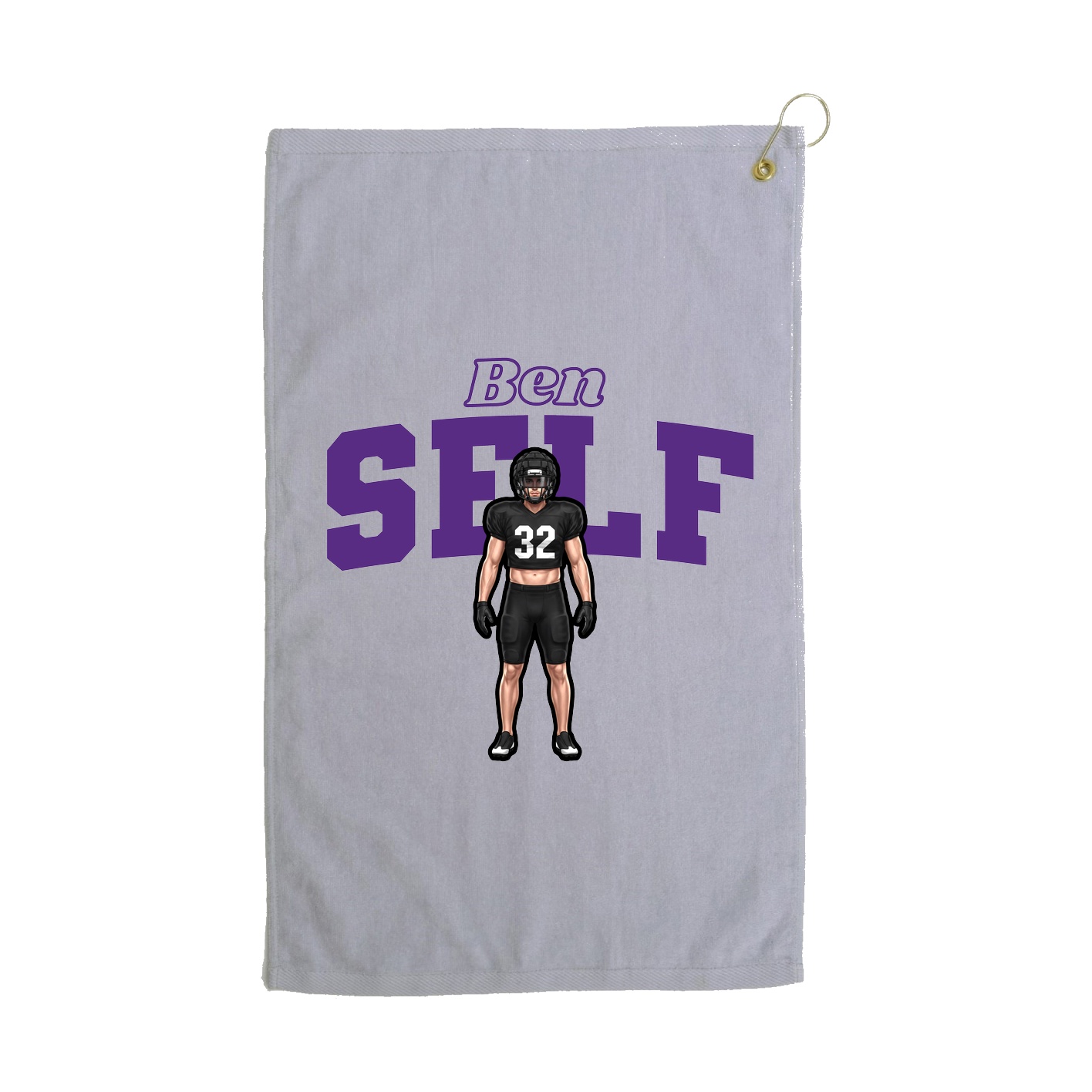Golf Towel — Name Arch in Grey
