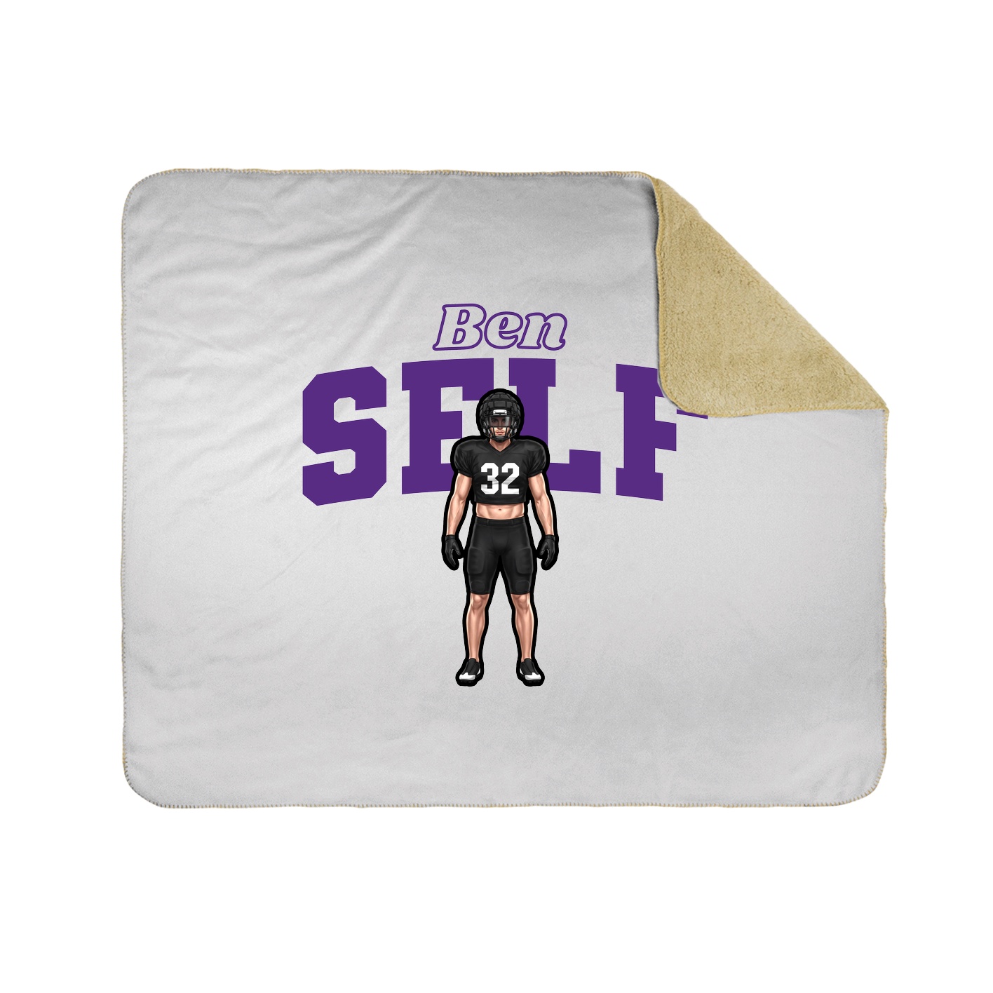 Throw Blanket — Name Arch in White