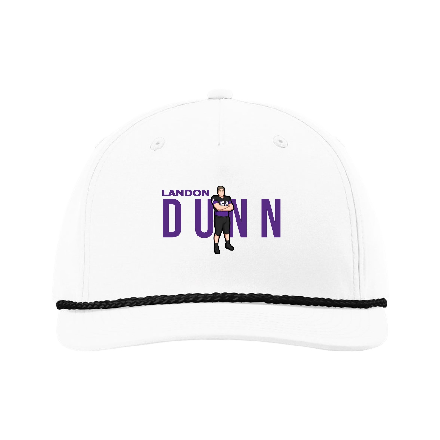 Five-Panel Classic Rope Cap — Player Name in White