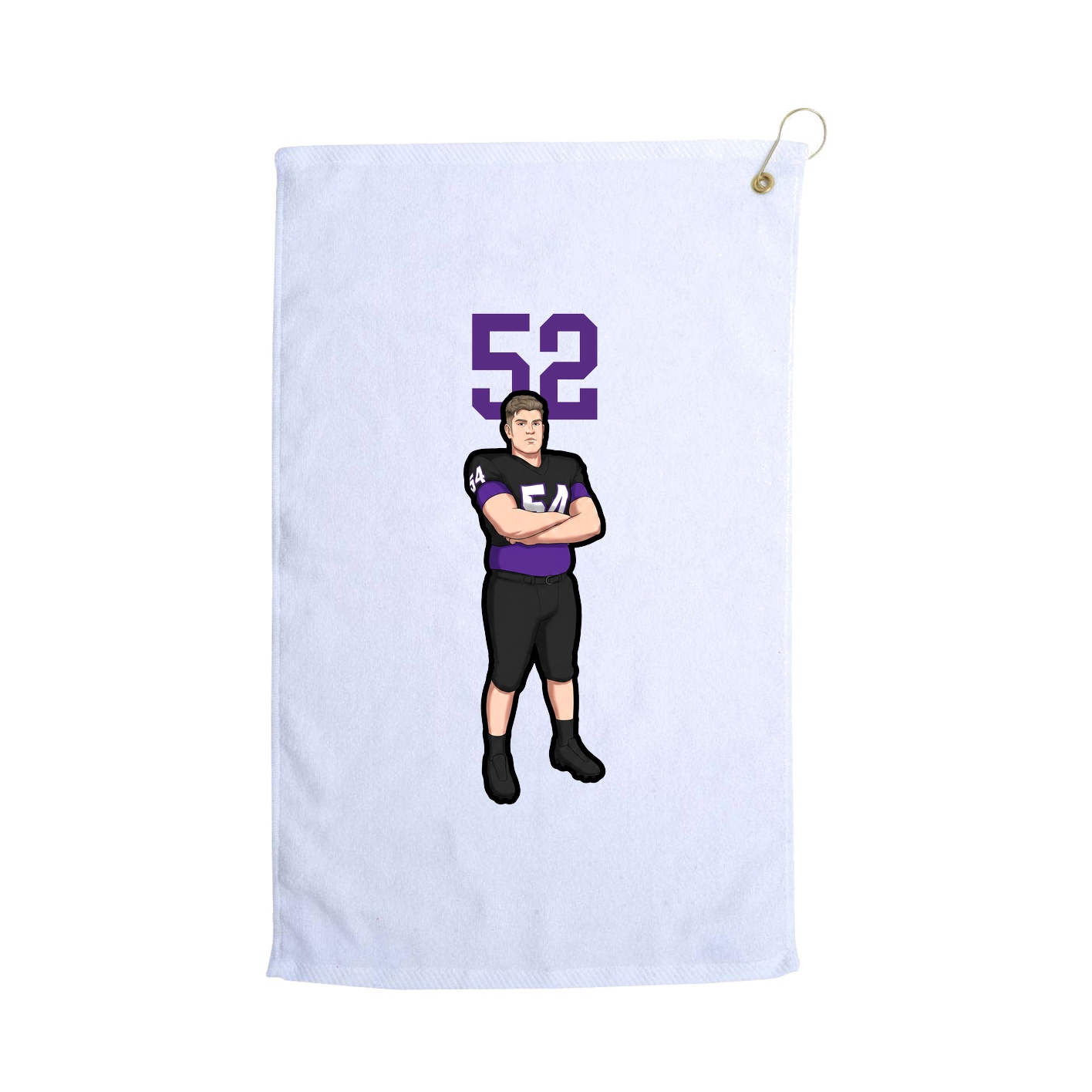 Golf Towel — Number Top in White