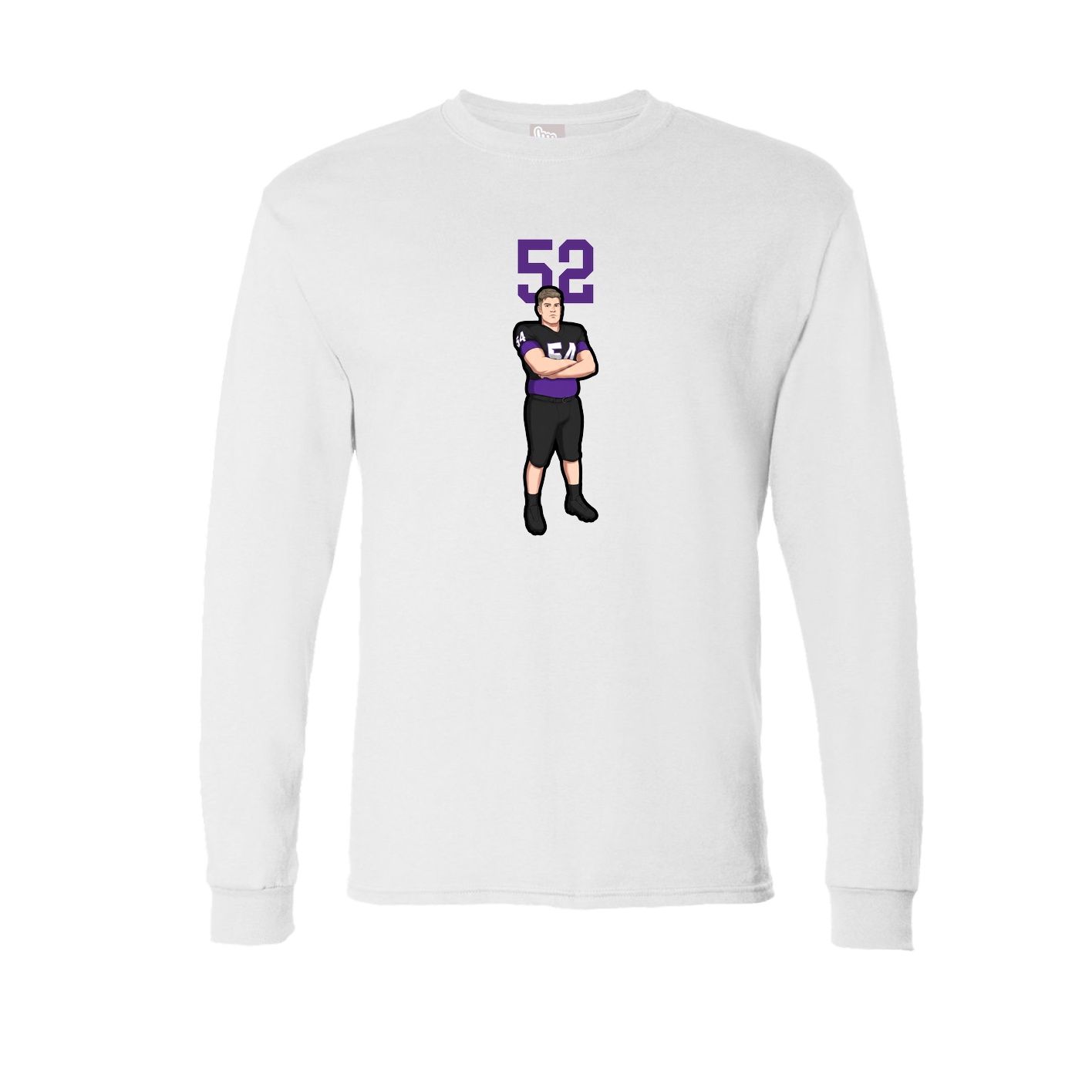 Long Sleeve Tee — Number Top in White